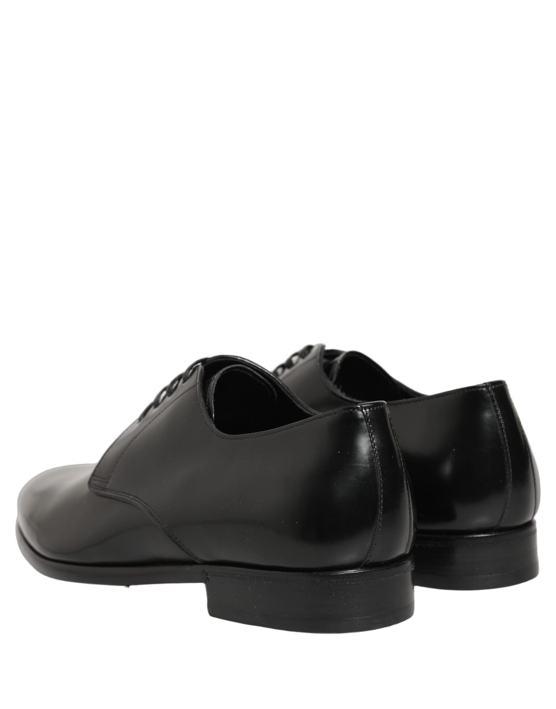 Dolce & Gabbana Black Leather Lace Up Derby Dress Shoes - 3