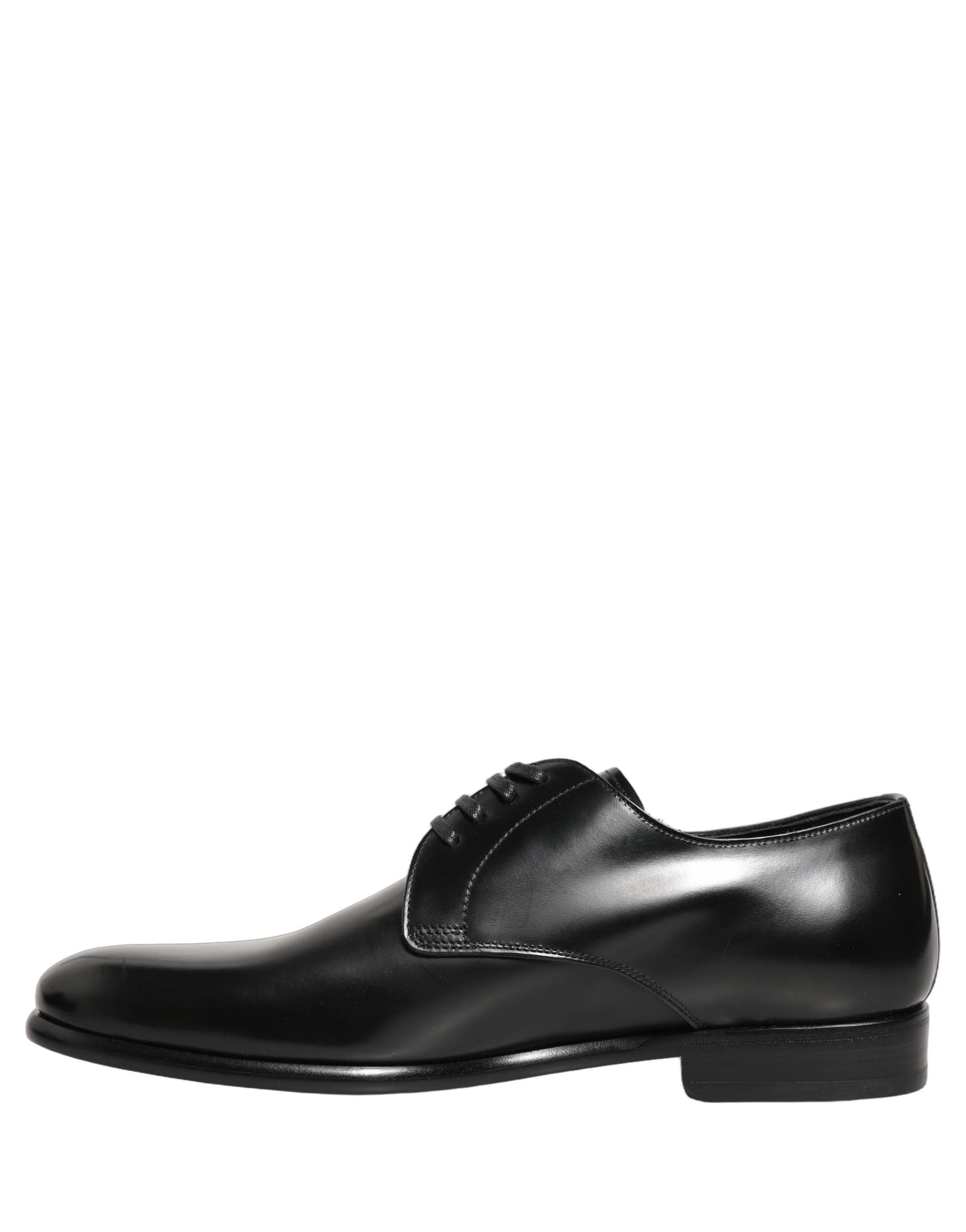 Dolce & Gabbana Black Leather Lace Up Derby Dress Shoes - 4