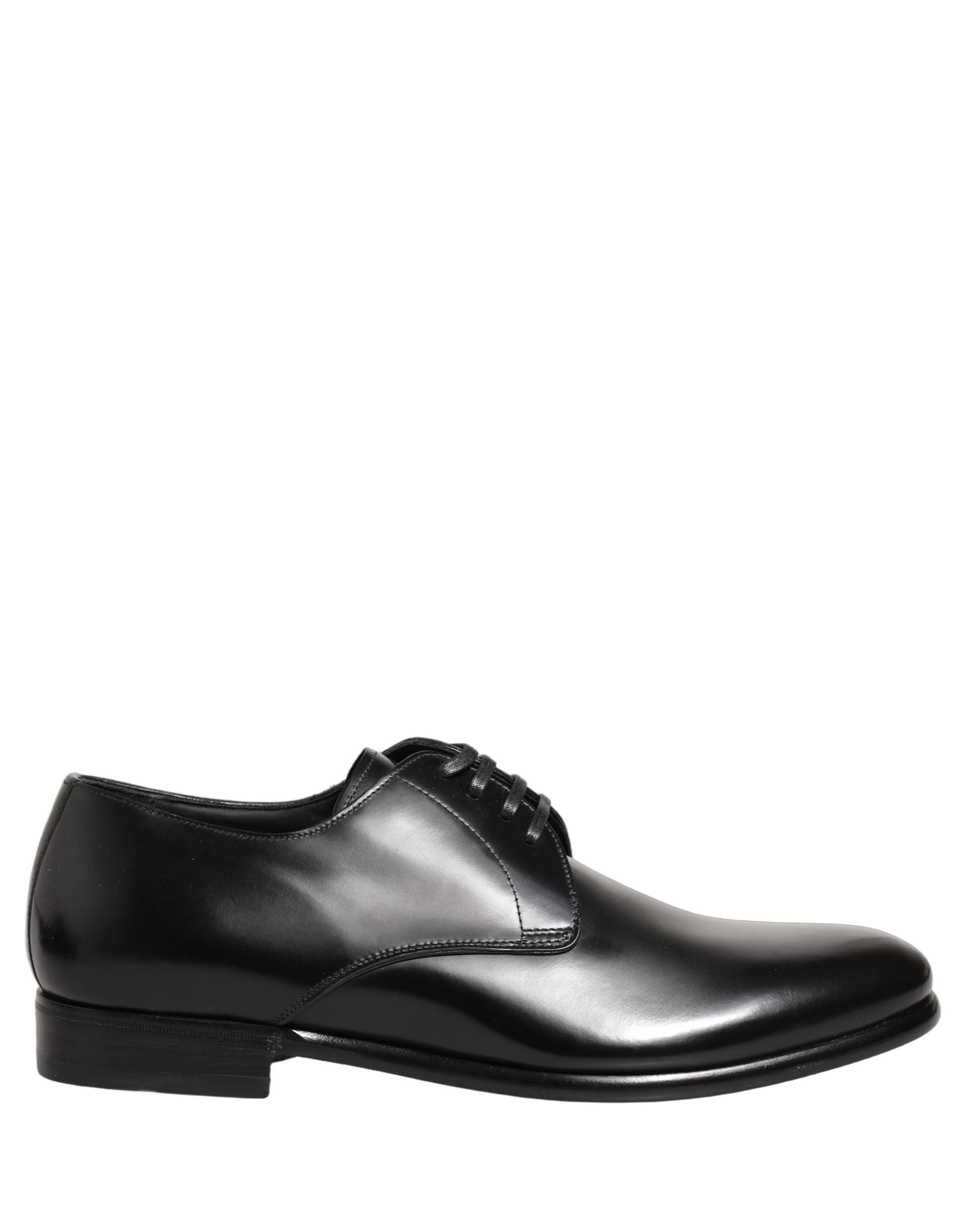 Dolce & Gabbana Black Leather Lace Up Derby Dress Shoes - 6