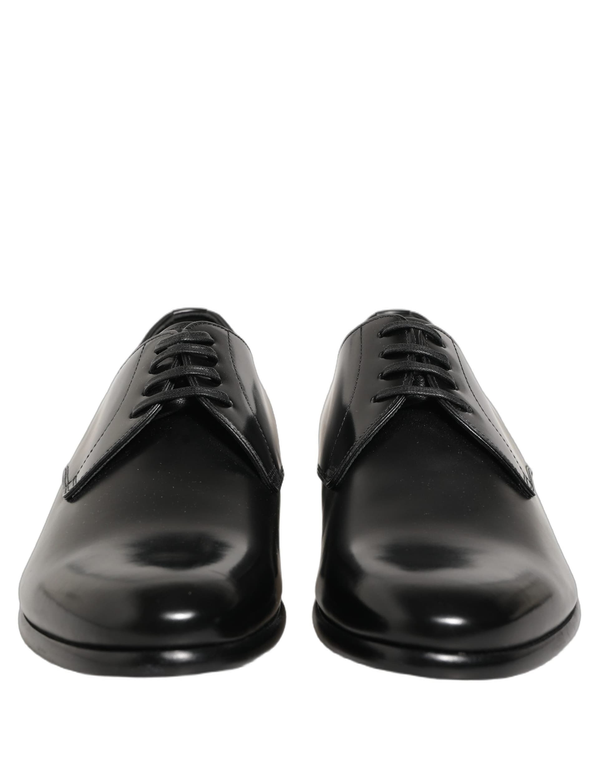 Dolce & Gabbana Black Leather Lace Up Derby Dress Shoes - 8
