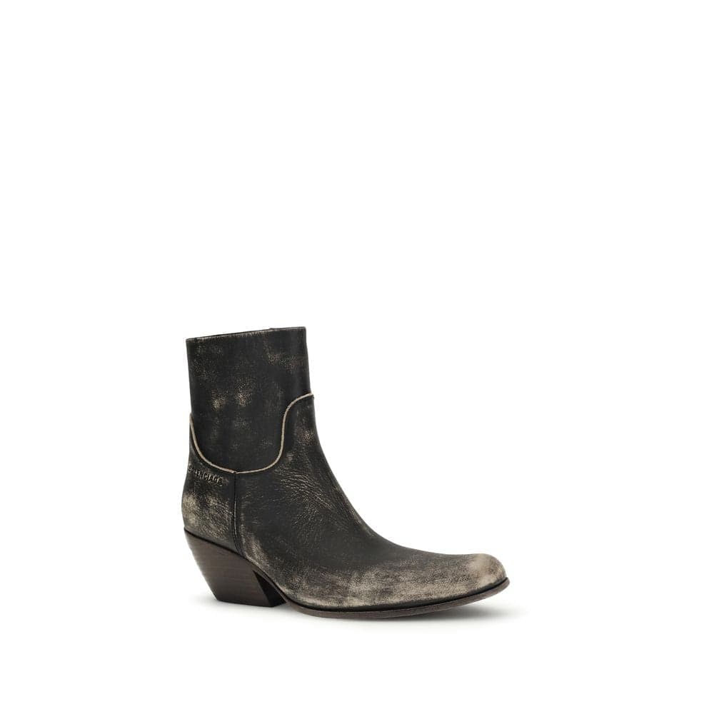 Balenciaga Black Calf Leather Bos Taurus Ankle Boots - 2