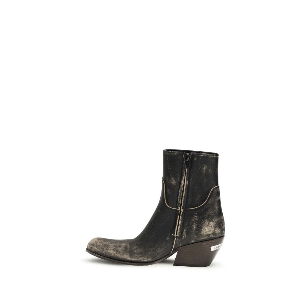 Balenciaga Black Calf Leather Bos Taurus Ankle Boots - 3