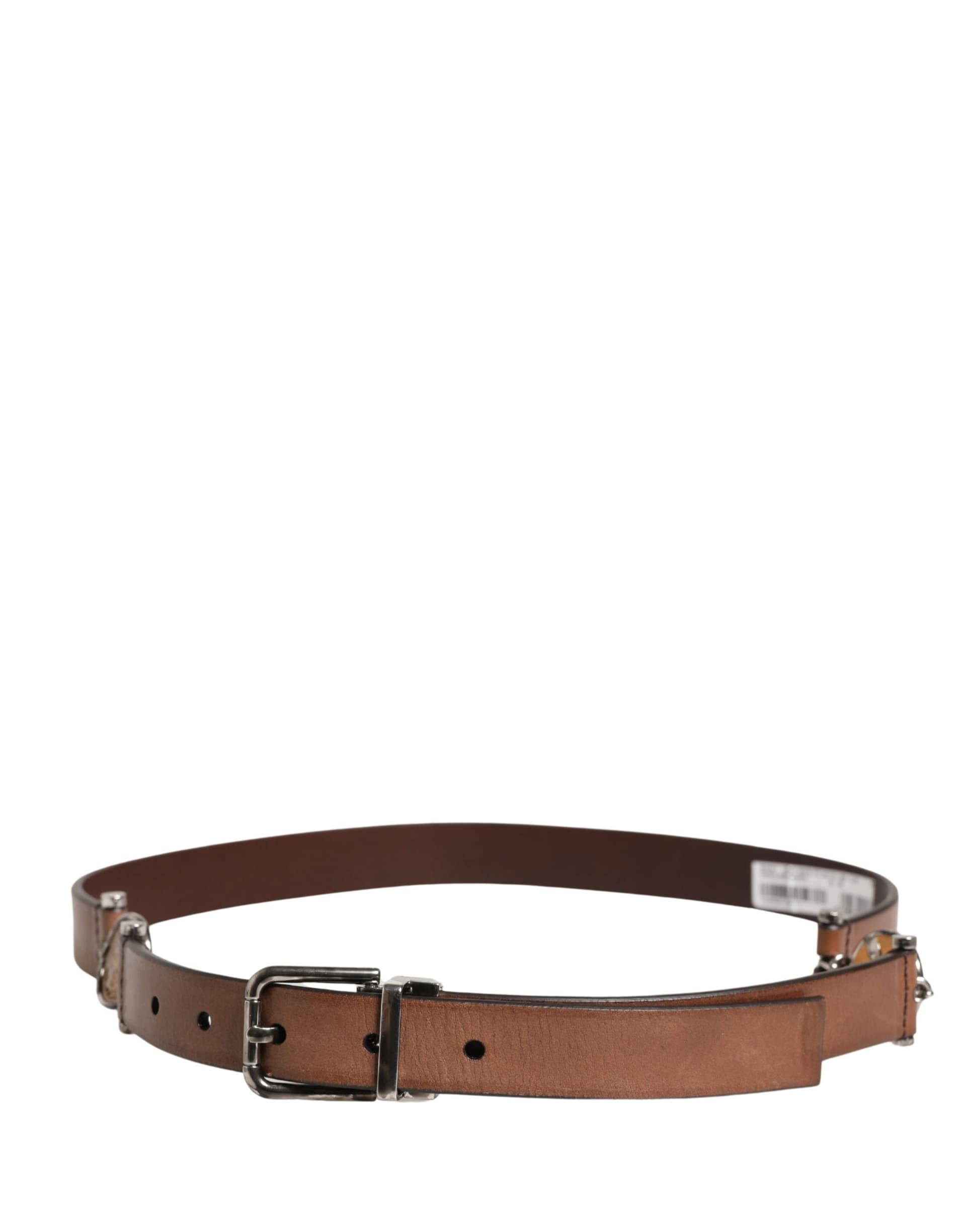 Dolce & Gabbana Men Brown Classic Leather Metal Buckle Belt - 3