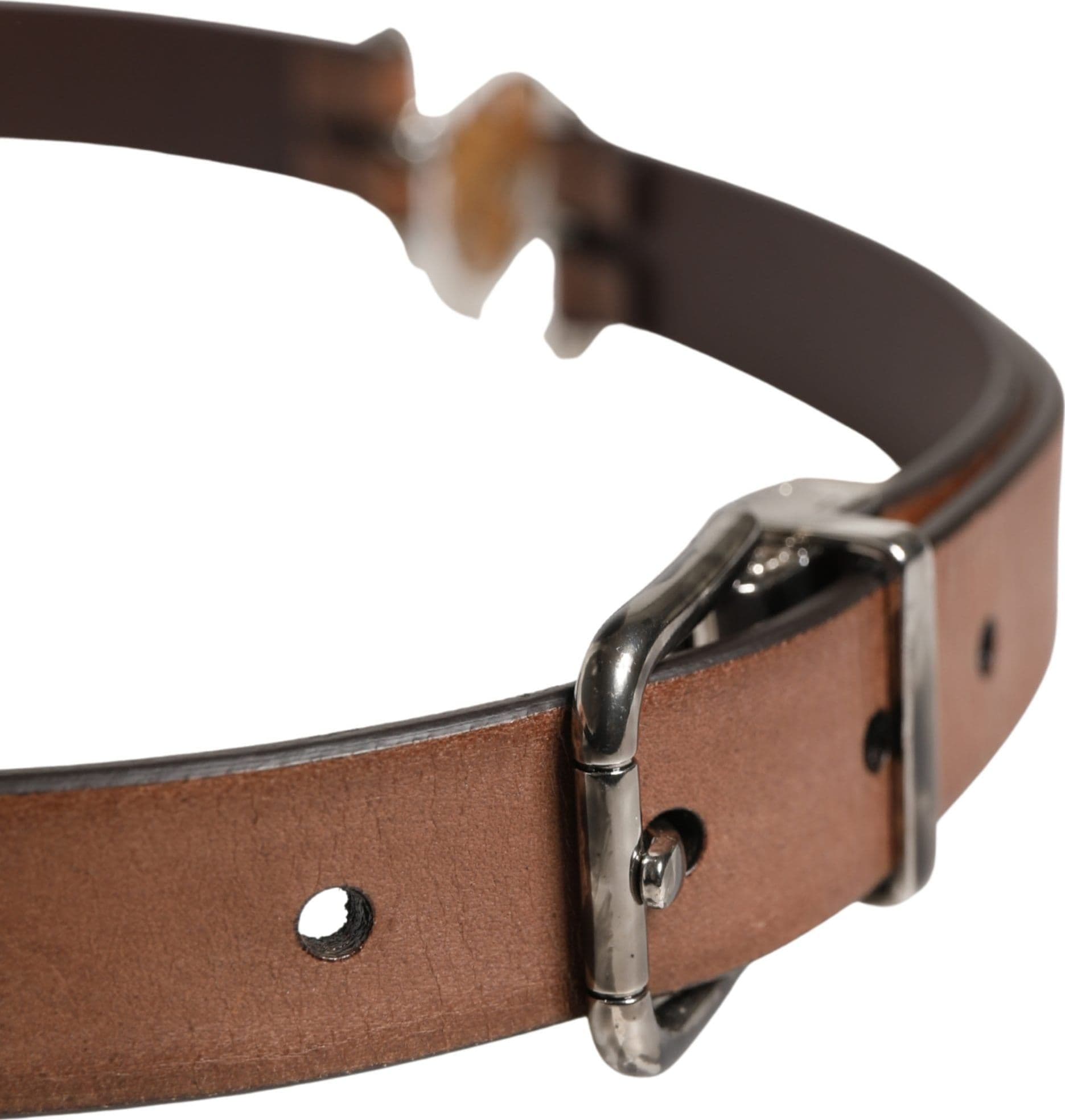 Dolce & Gabbana Men Brown Classic Leather Metal Buckle Belt - 4