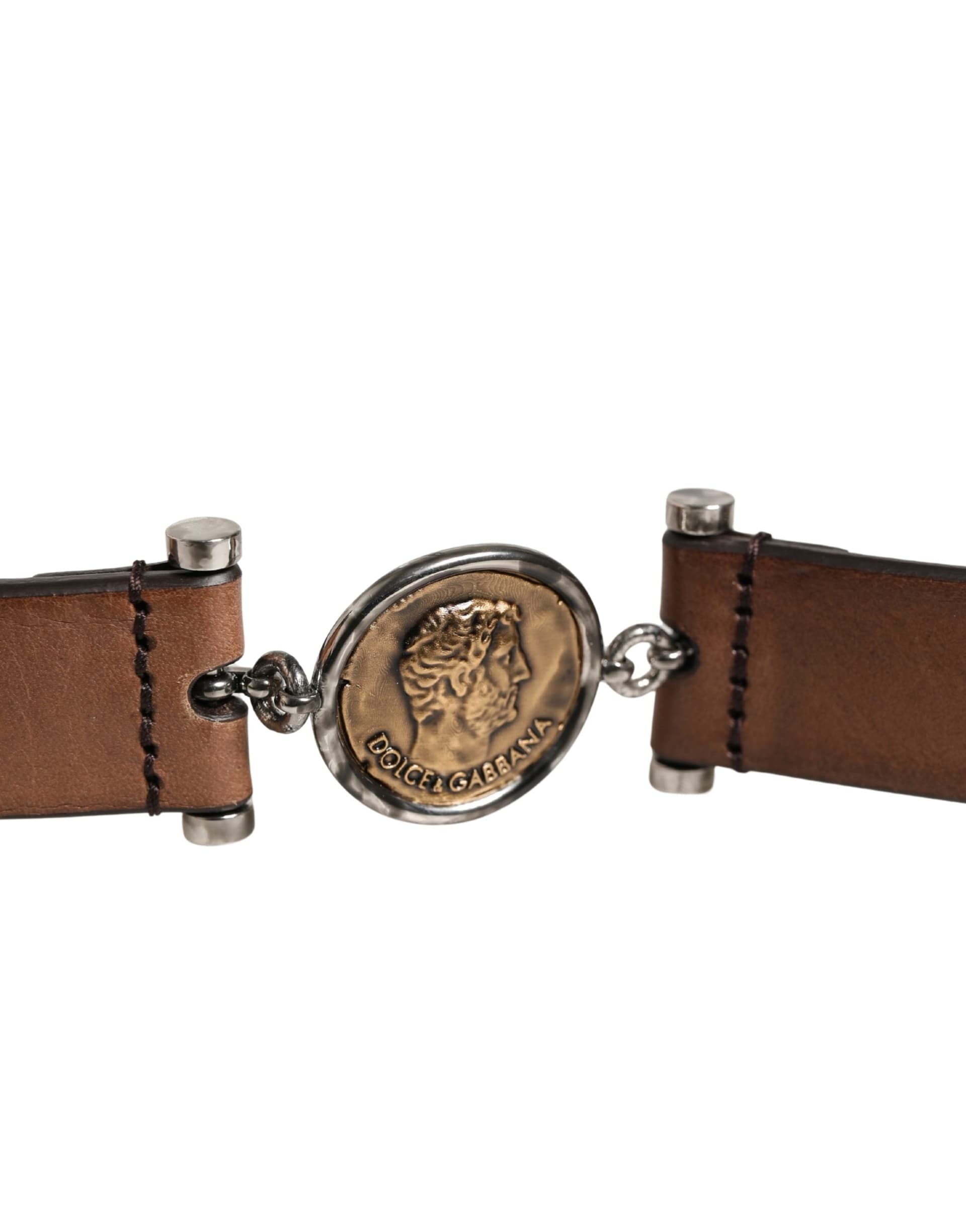 Dolce & Gabbana Men Brown Classic Leather Metal Buckle Belt - 5