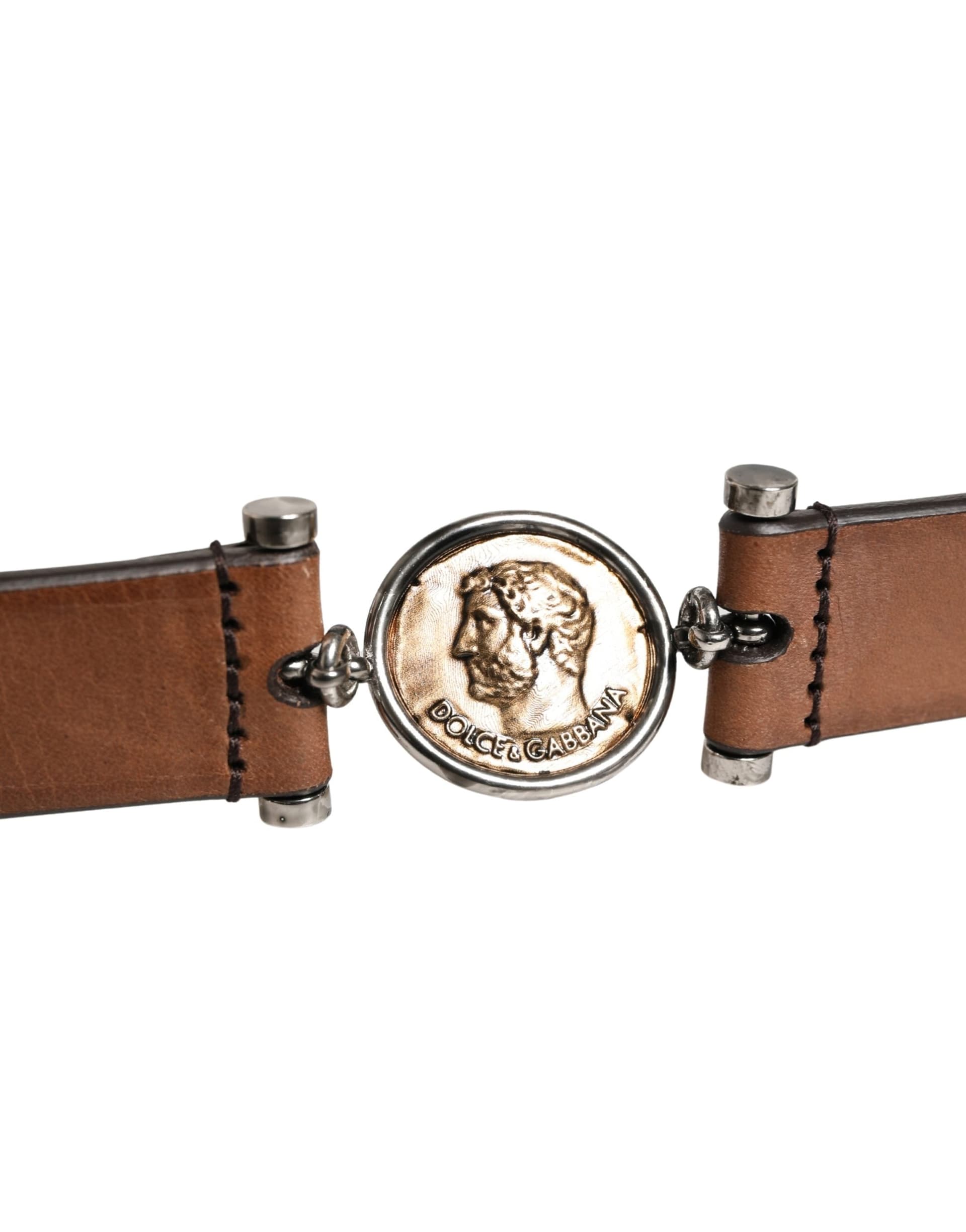 Dolce & Gabbana Men Brown Classic Leather Metal Buckle Belt - 6