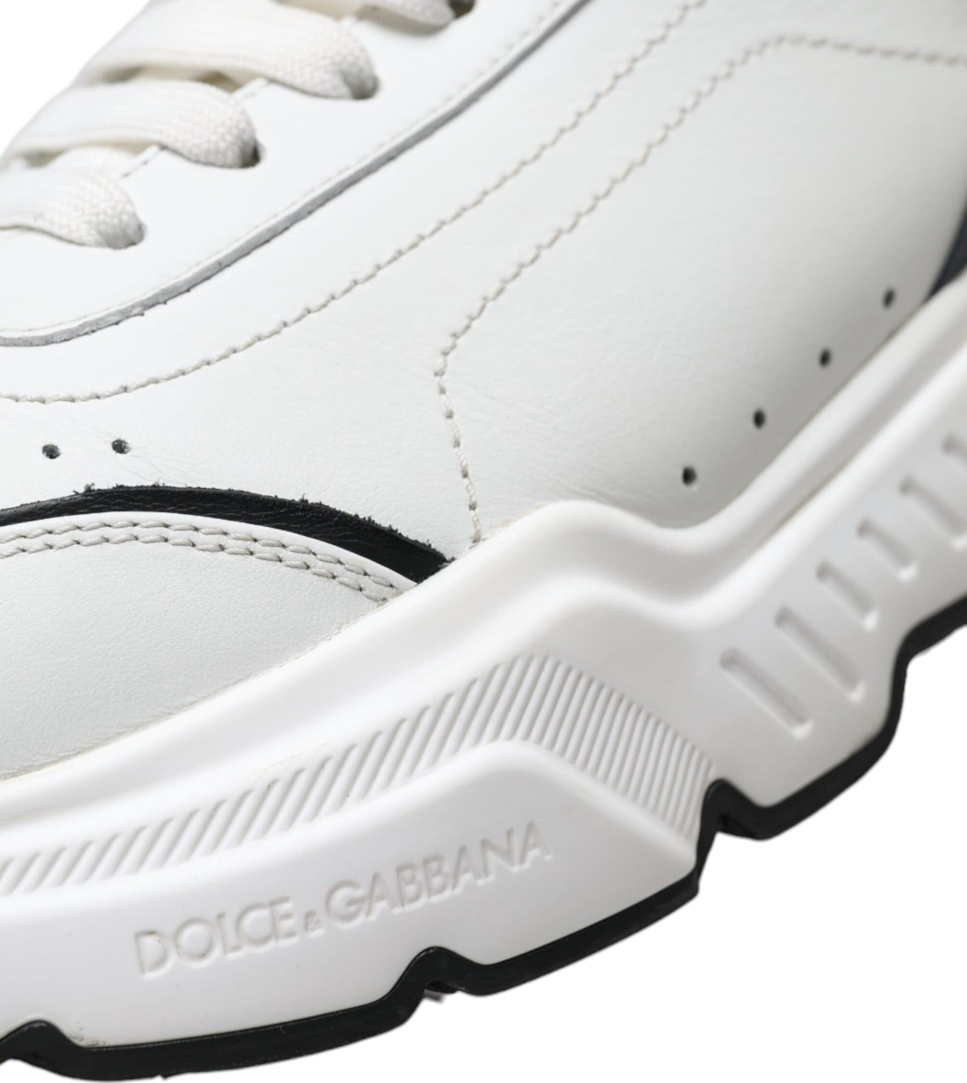 Dolce & Gabbana White Black Low Top Daymaster Sneakers Shoes - 8