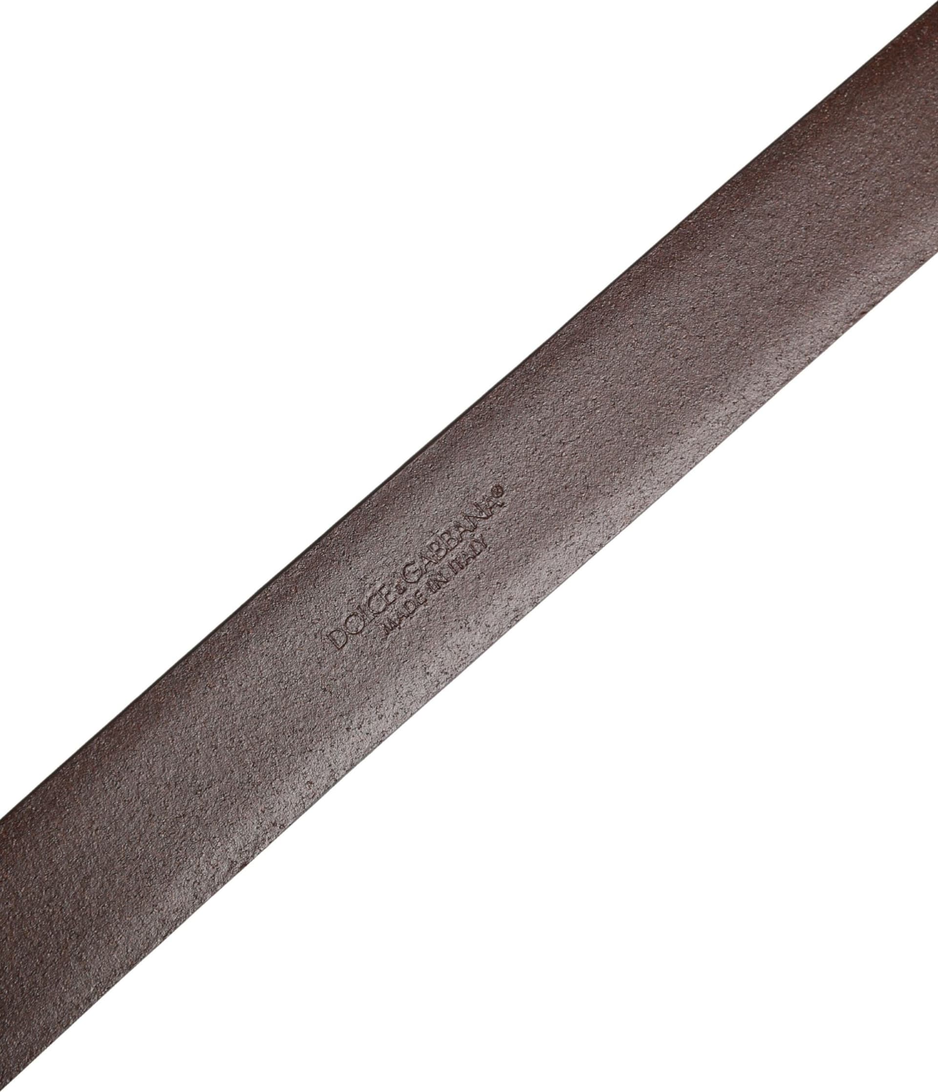 Dolce & Gabbana Men Brown Classic Leather Metal Buckle Belt - 5