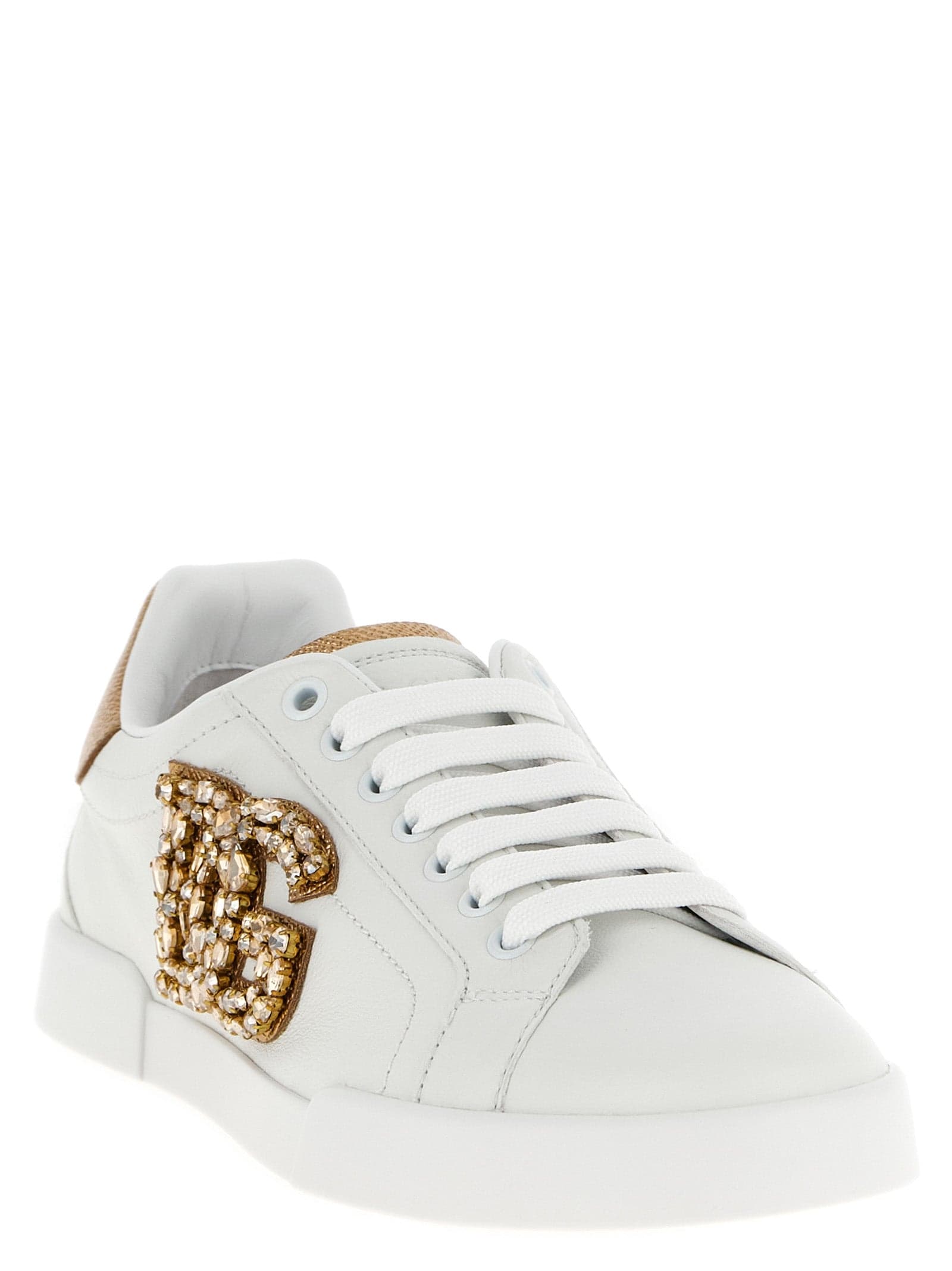 Dolce & Gabbana Gold Calfskin Low Top Sneakers - 2