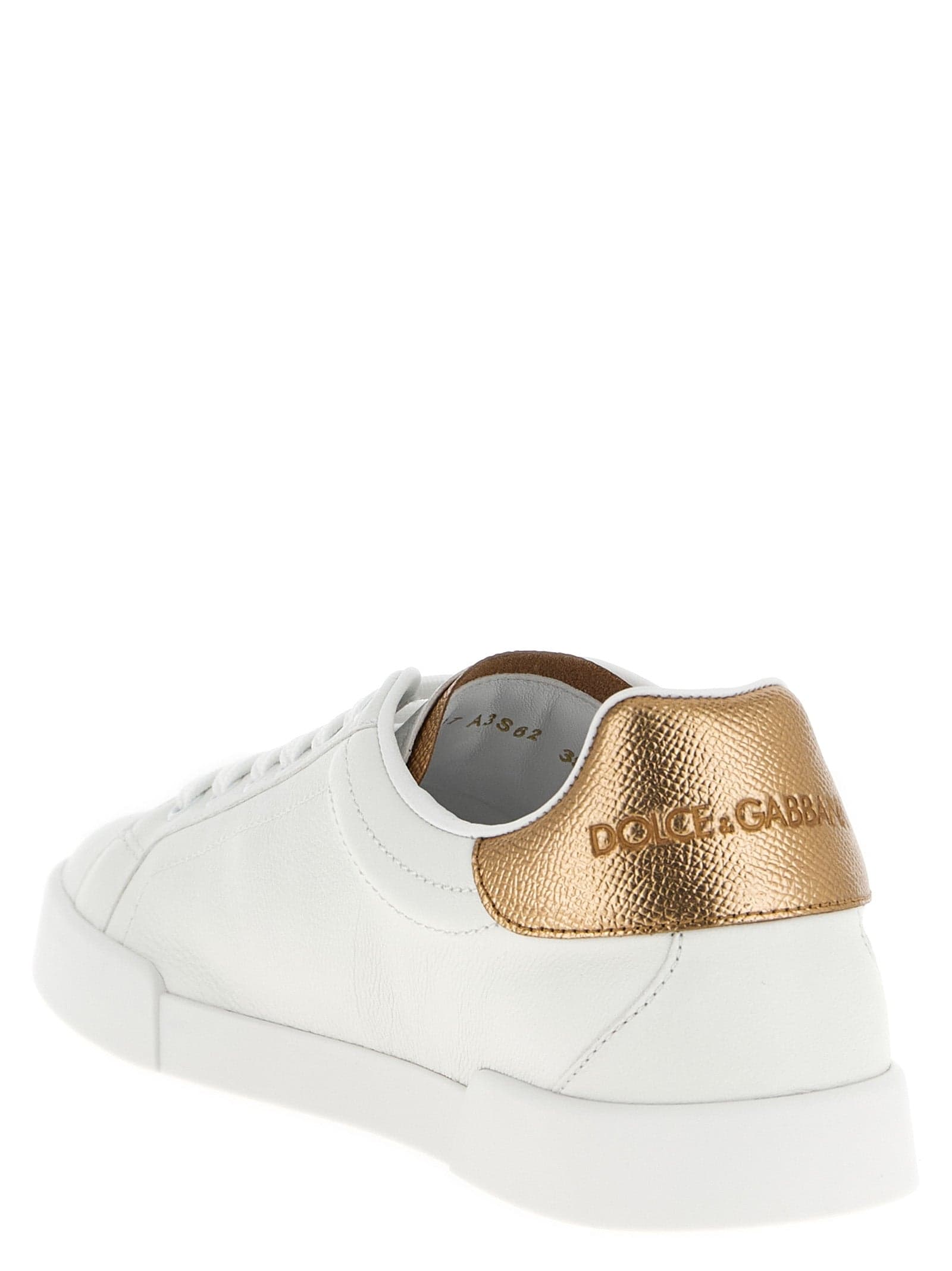 Dolce & Gabbana Gold Calfskin Low Top Sneakers - 3