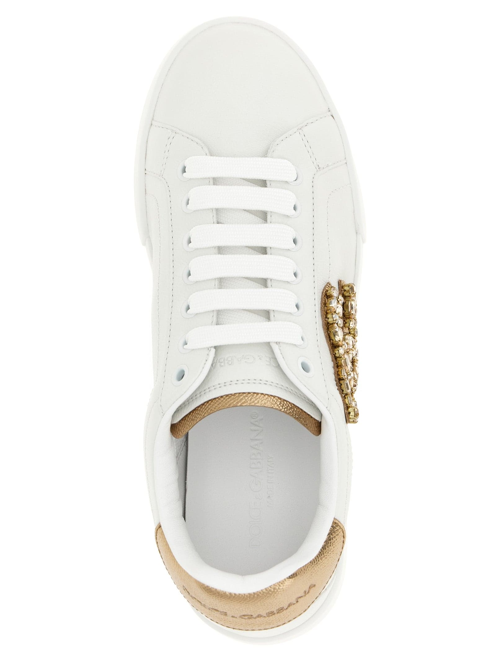 Dolce & Gabbana Gold Calfskin Low Top Sneakers - 4