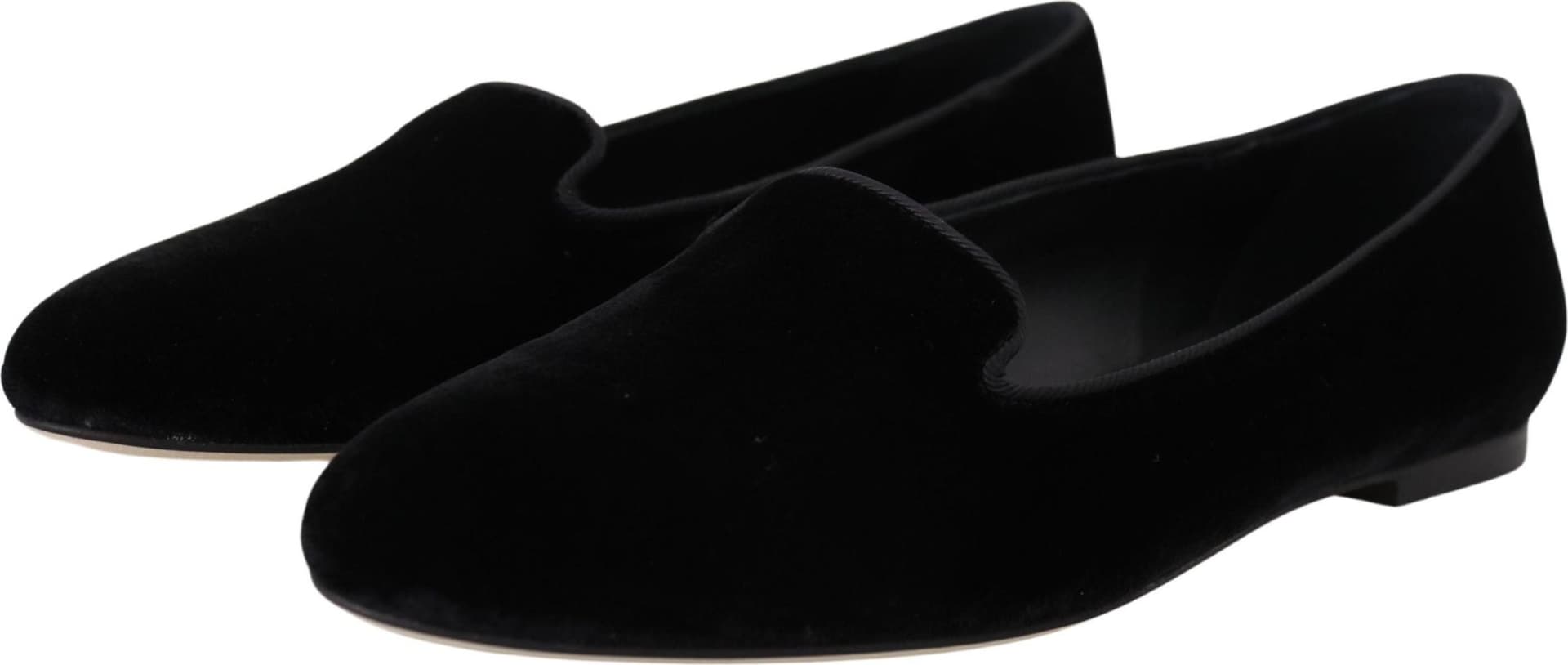 Dolce & Gabbana Black Velvet Slip Ons Loafers Flats Shoes - 6
