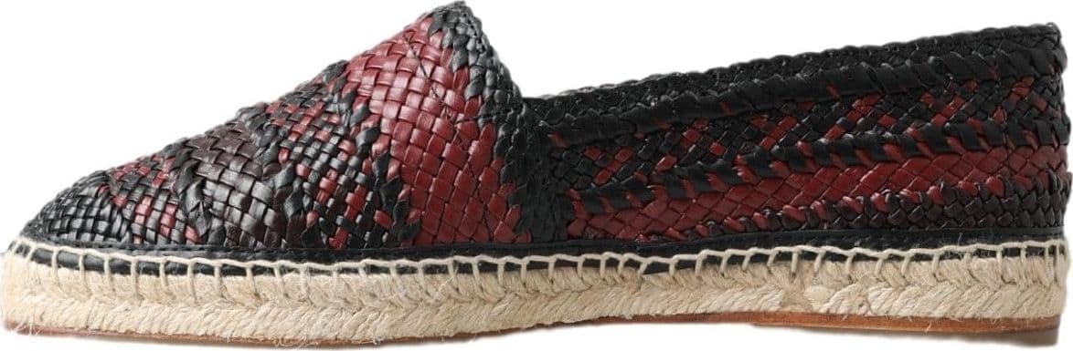 Dolce & Gabbana Black Bordeaux Buffalo Leather Espadrille Shoes - 5