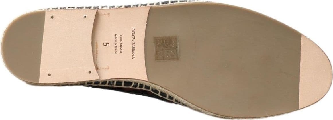 Dolce & Gabbana Black Bordeaux Buffalo Leather Espadrille Shoes - 6