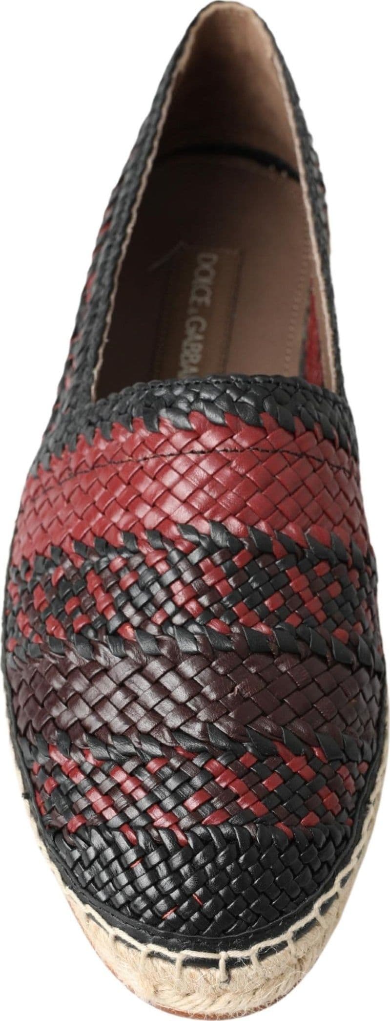 Dolce & Gabbana Black Bordeaux Buffalo Leather Espadrille Shoes - 7