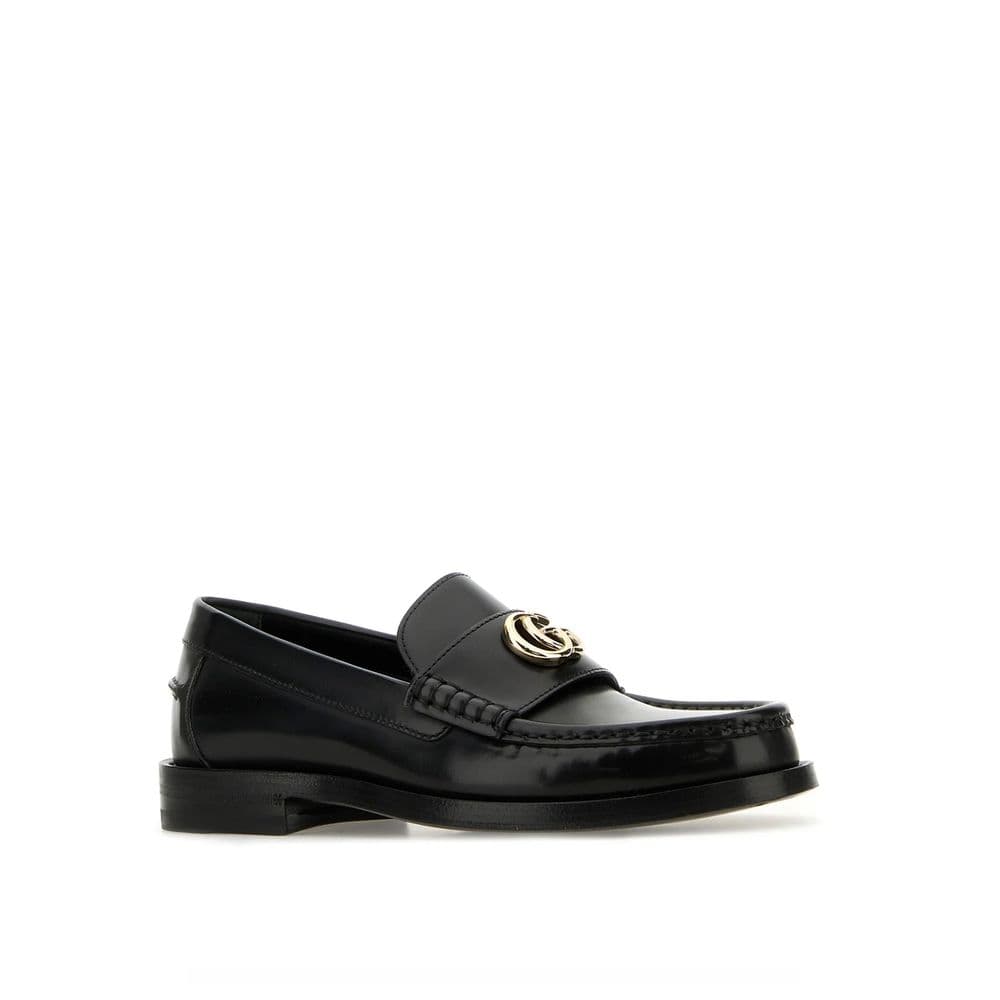 Gucci Black Leather Slip-On Loafers - 2