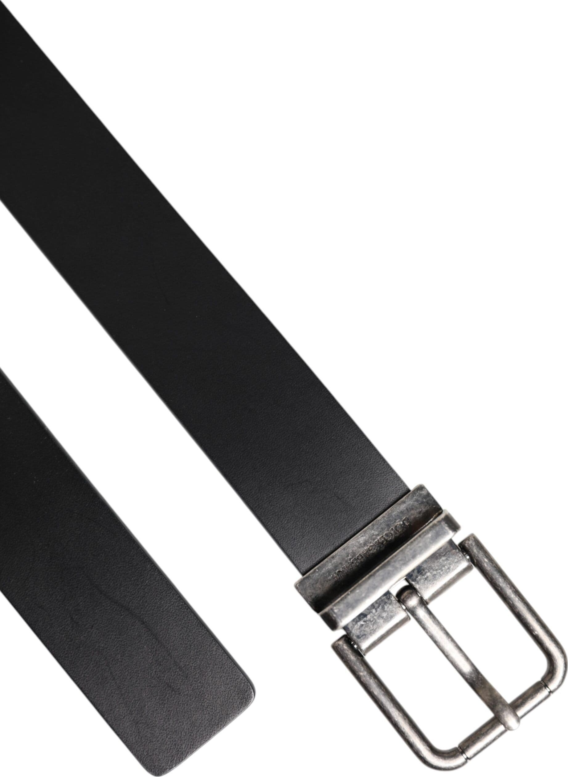 Dolce & Gabbana Black Classic Leather Metal Buckle Belt - 6
