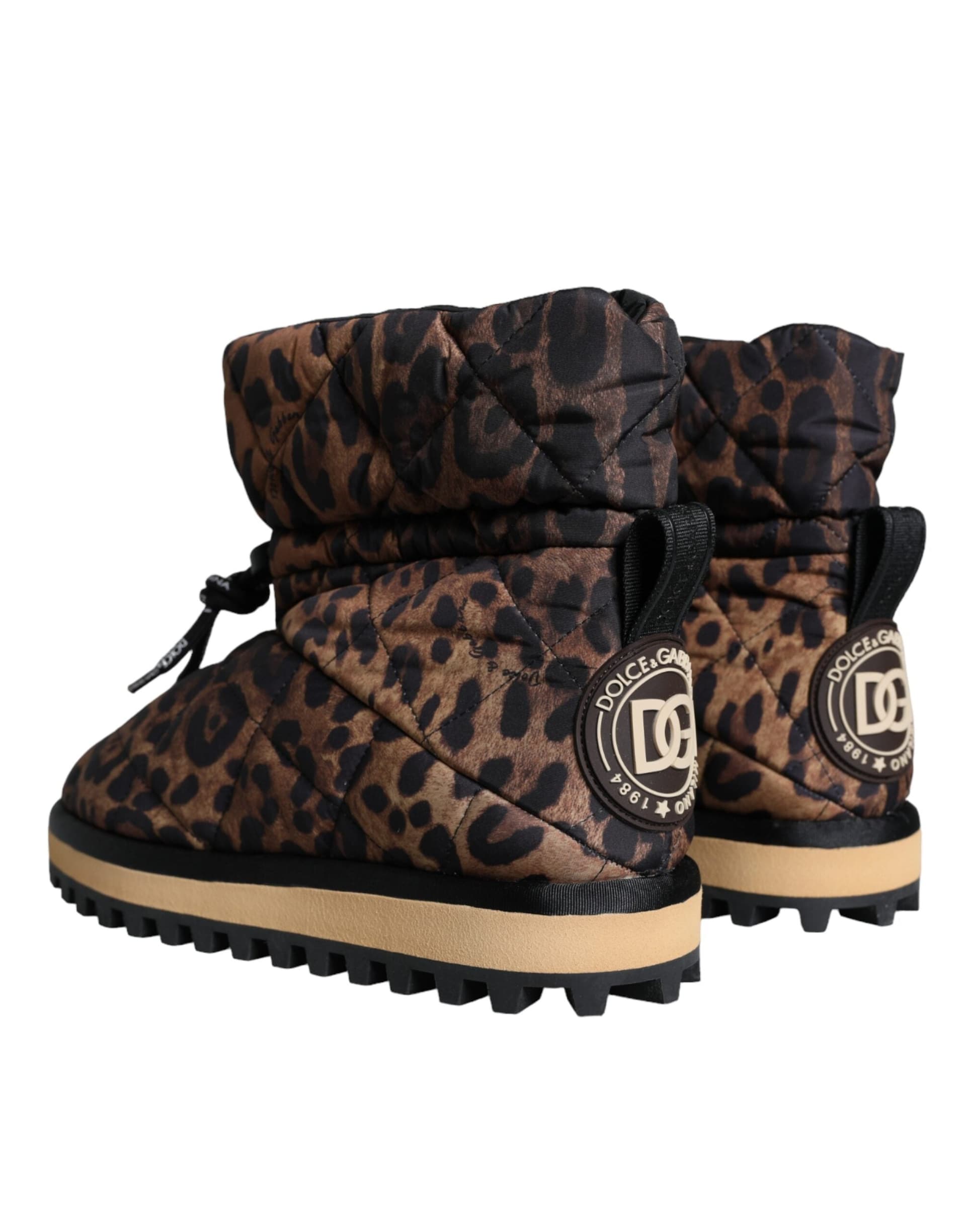 Dolce & Gabbana Brown Leopard Ankle Boots Padded Shoes - 3