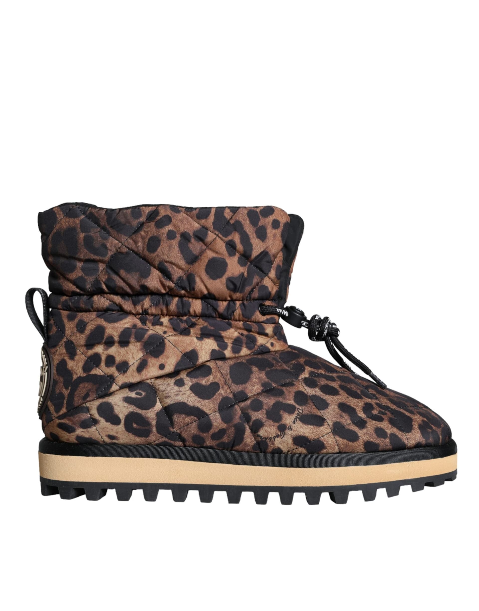 Dolce & Gabbana Brown Leopard Ankle Boots Padded Shoes - 4