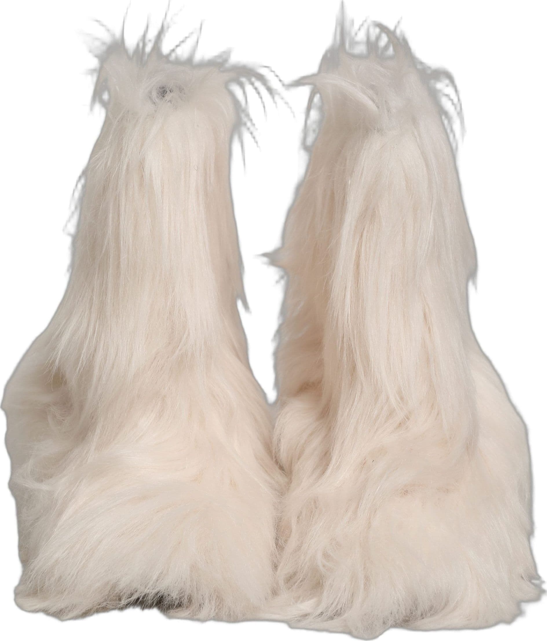Dolce & Gabbana White Faux Fur Mid Calf Men Boots Shoes - 2