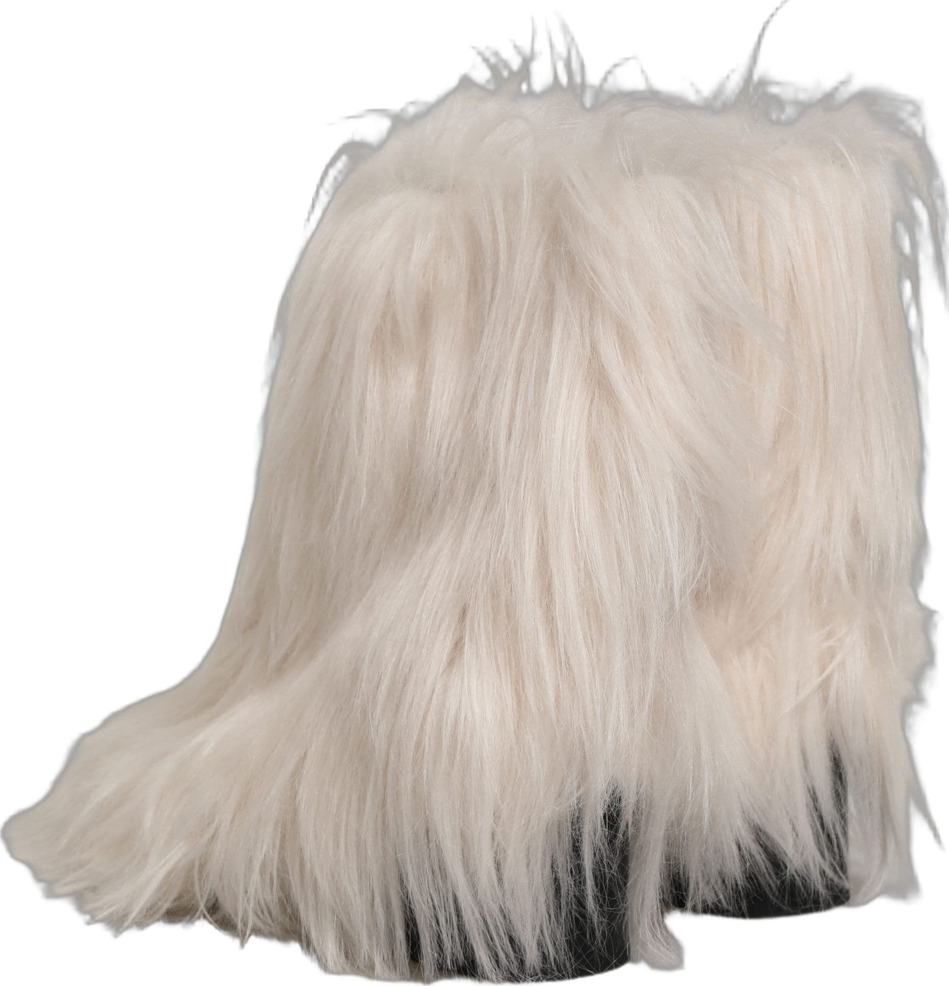 Dolce & Gabbana White Faux Fur Mid Calf Men Boots Shoes - 5