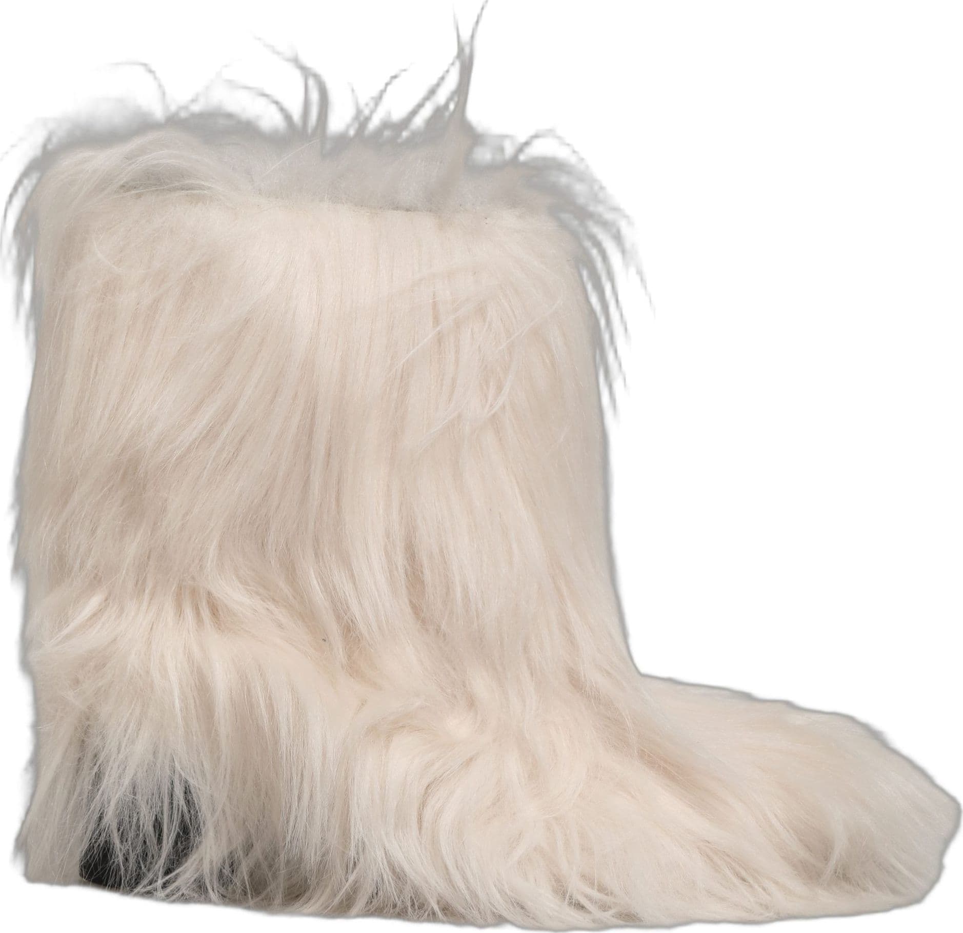Dolce & Gabbana White Faux Fur Mid Calf Men Boots Shoes - 8