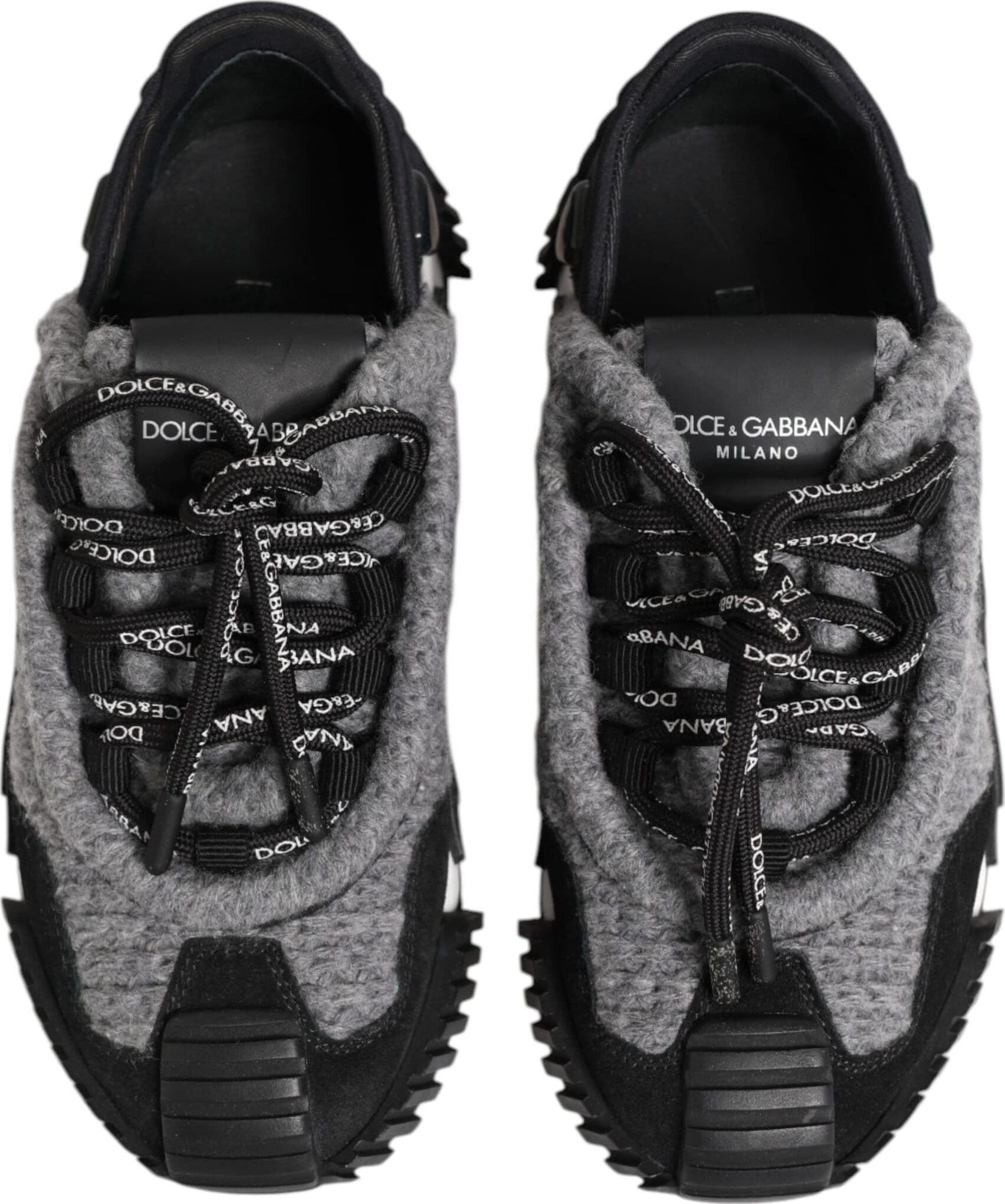 Dolce & Gabbana Black Gray NS1 Low Top Sneakers Shoes - 2