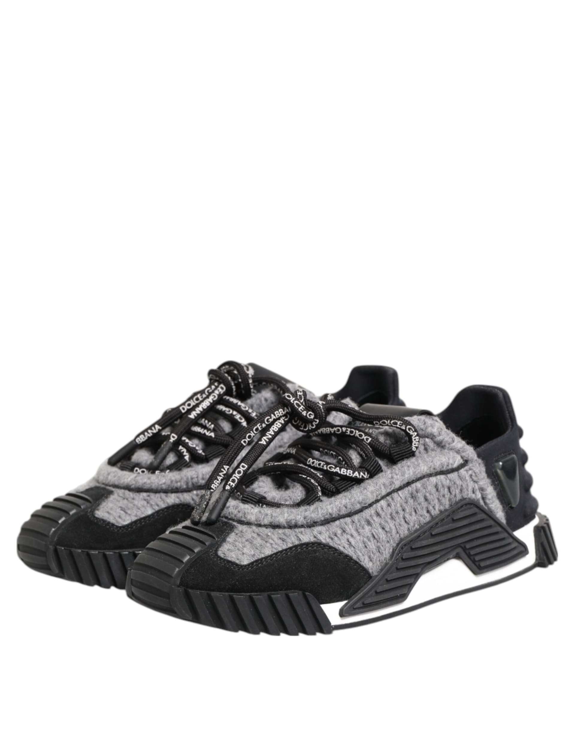 Dolce & Gabbana Black Gray NS1 Low Top Sneakers Shoes - 3