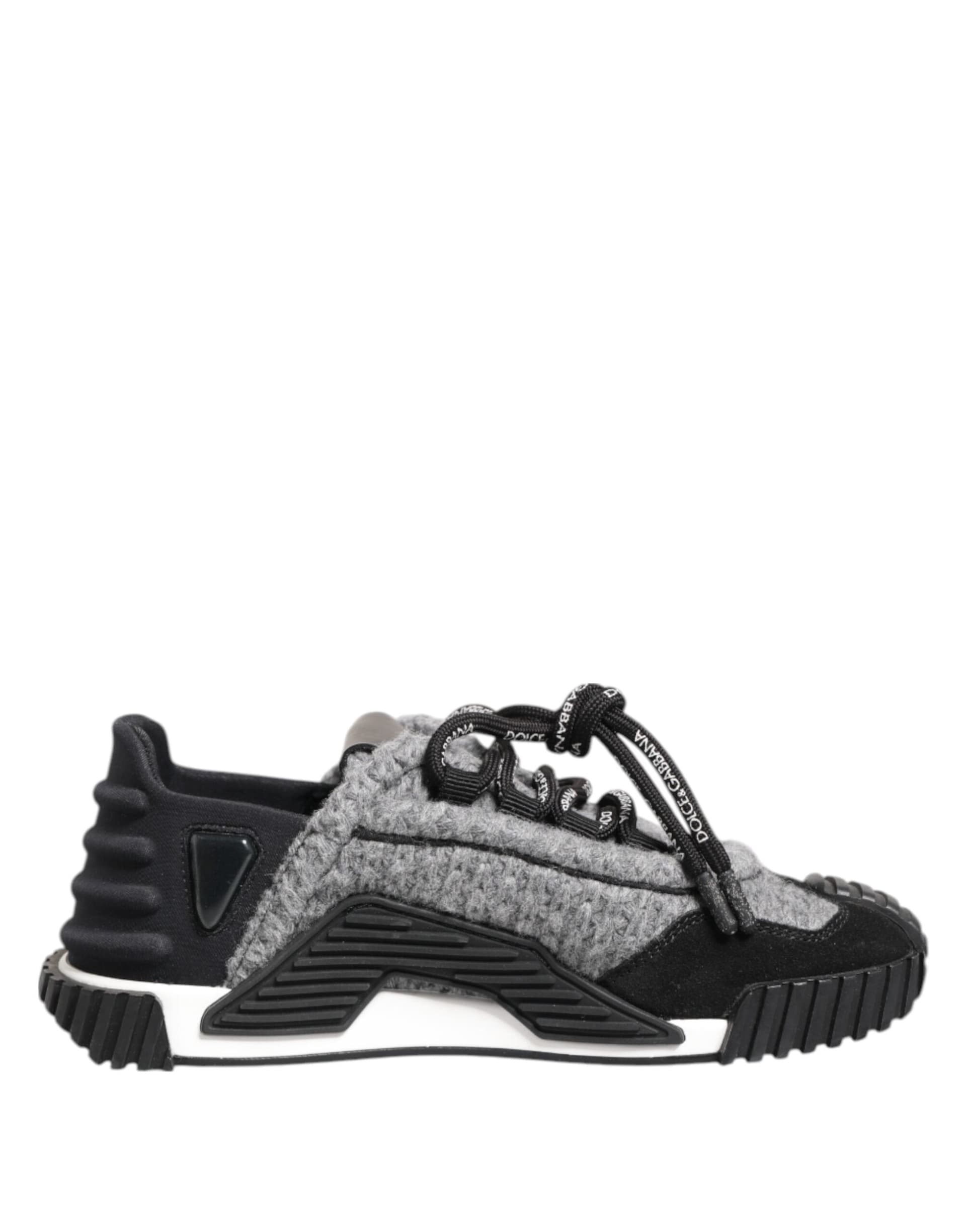 Dolce & Gabbana Black Gray NS1 Low Top Sneakers Shoes - 7