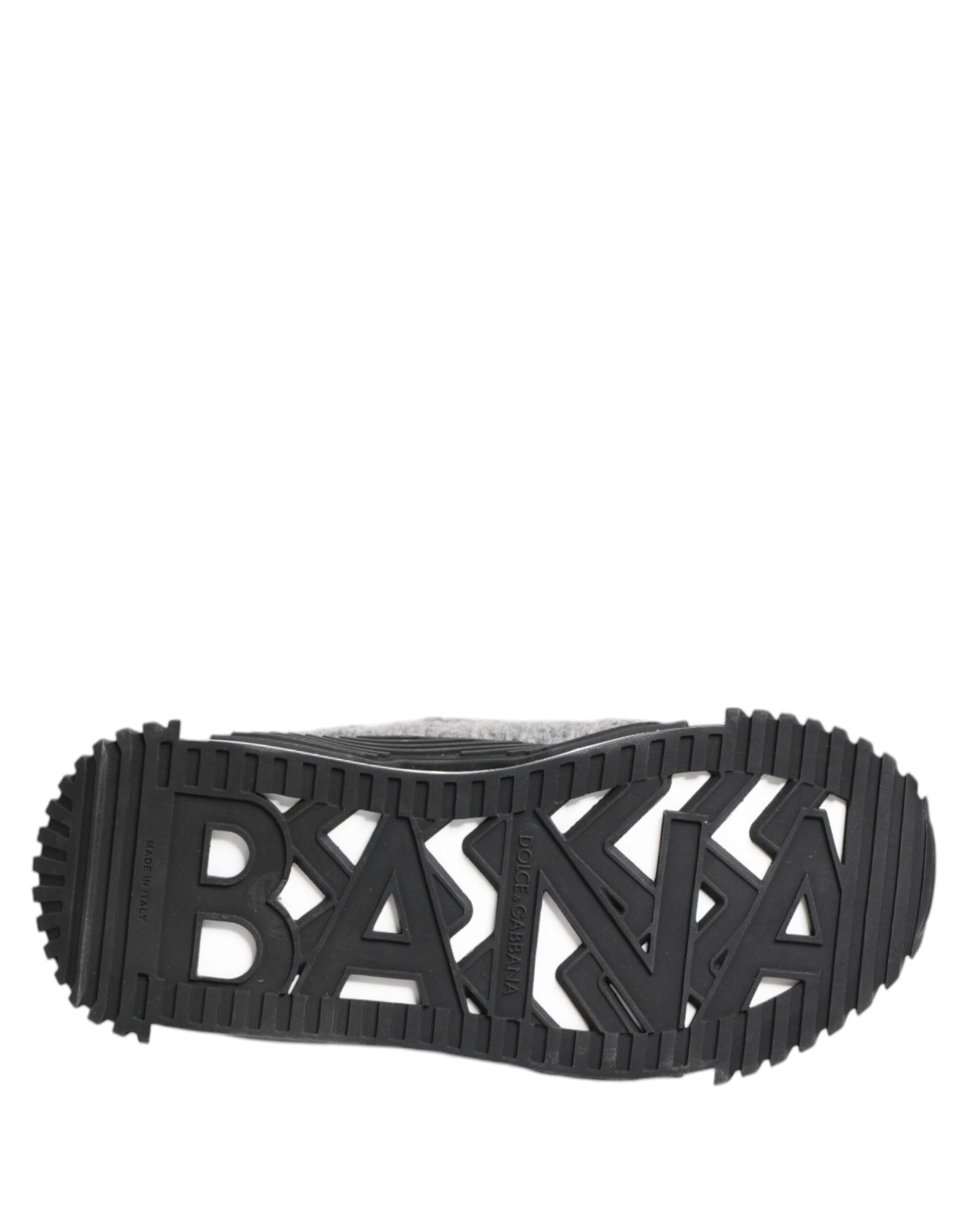 Dolce & Gabbana Black Gray NS1 Low Top Sneakers Shoes - 8