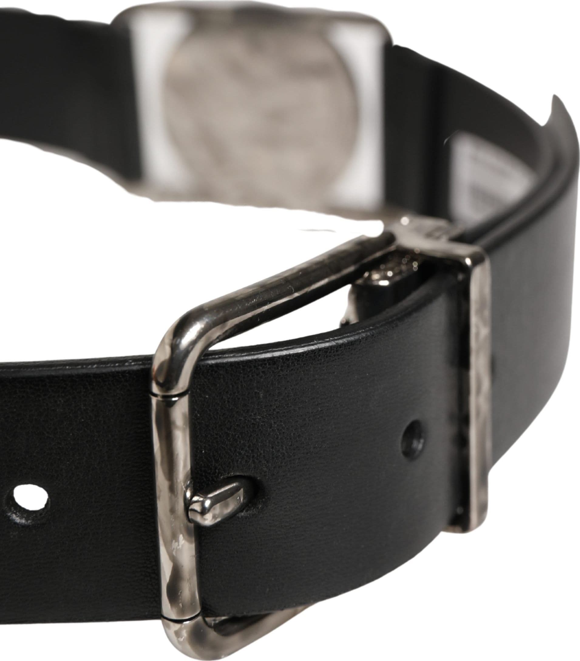 Dolce & Gabbana Men Black Classic Leather Metal Buckle Belt - 4