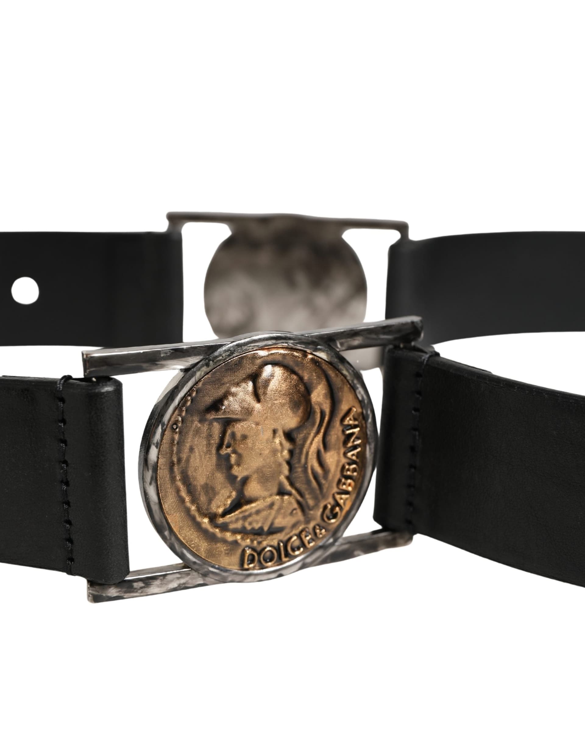 Dolce & Gabbana Men Black Classic Leather Metal Buckle Belt - 6