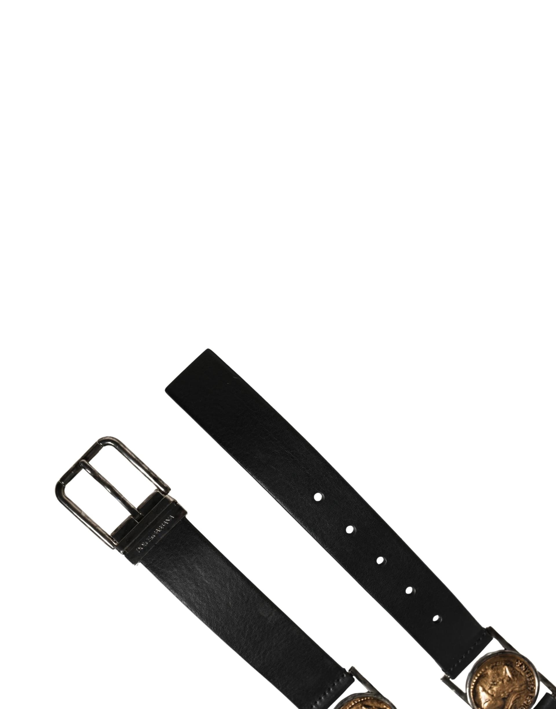 Dolce & Gabbana Men Black Classic Leather Metal Buckle Belt - 8