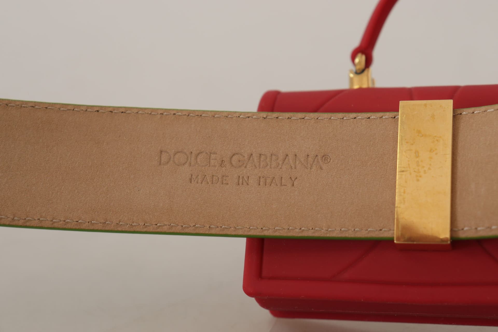 Dolce & Gabbana Green Leather Devotion Heart Micro Bag Headphones Belt - 3