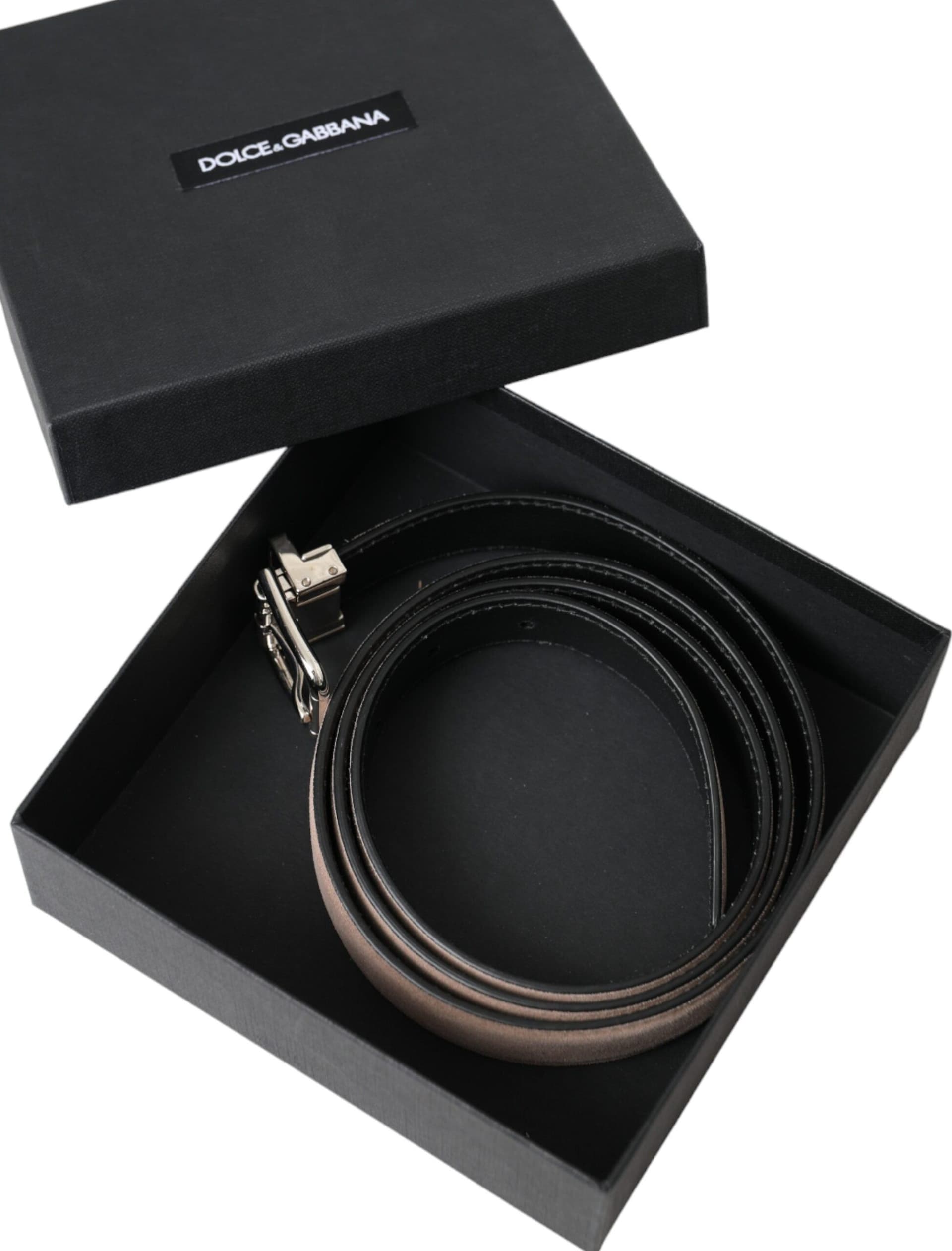 Dolce & Gabbana Beige Suede Leather Silver Buckle Belt Men - 6
