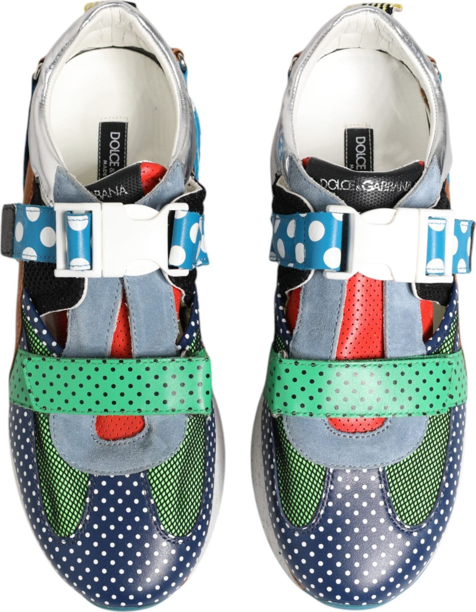 Dolce & Gabbana Multicolor Leather Low Top Sneakers Shoes - 2