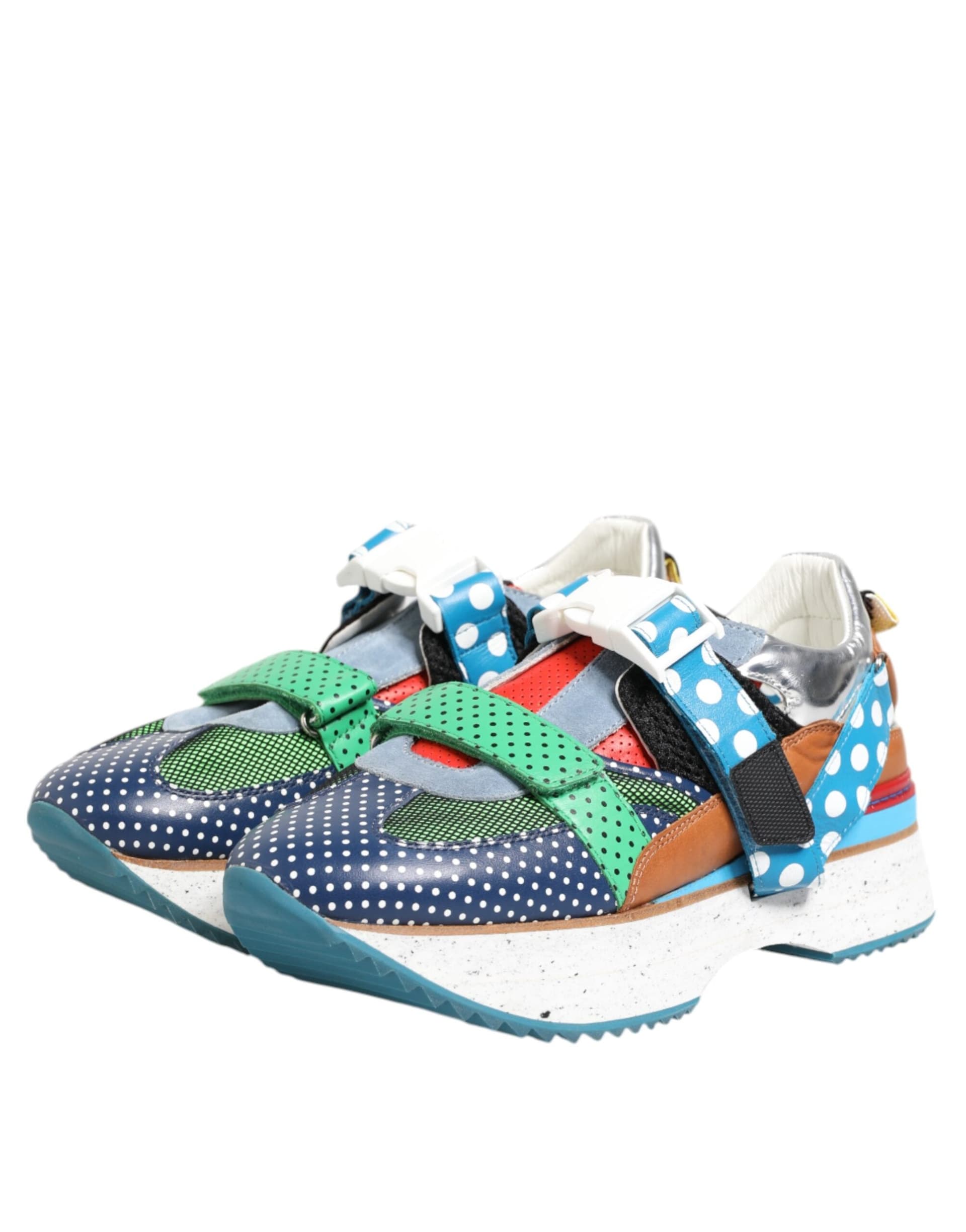 Dolce & Gabbana Multicolor Leather Low Top Sneakers Shoes - 3