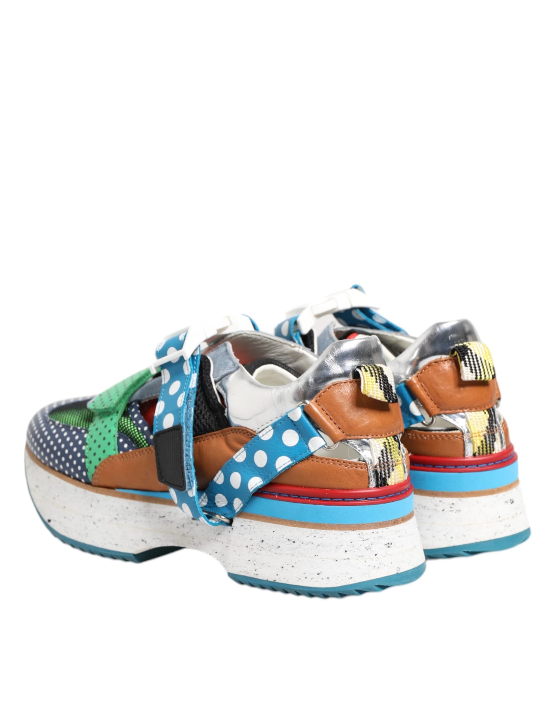 Dolce & Gabbana Multicolor Leather Low Top Sneakers Shoes - 4