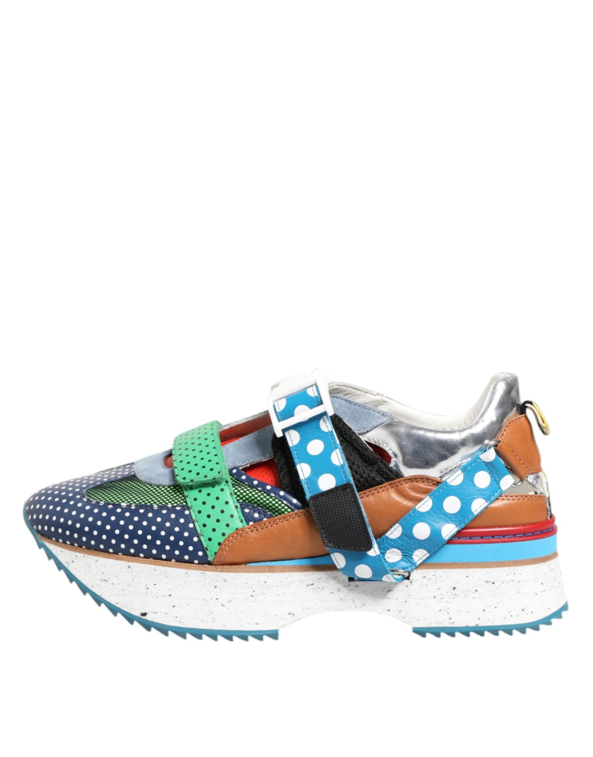 Dolce & Gabbana Multicolor Leather Low Top Sneakers Shoes - 5