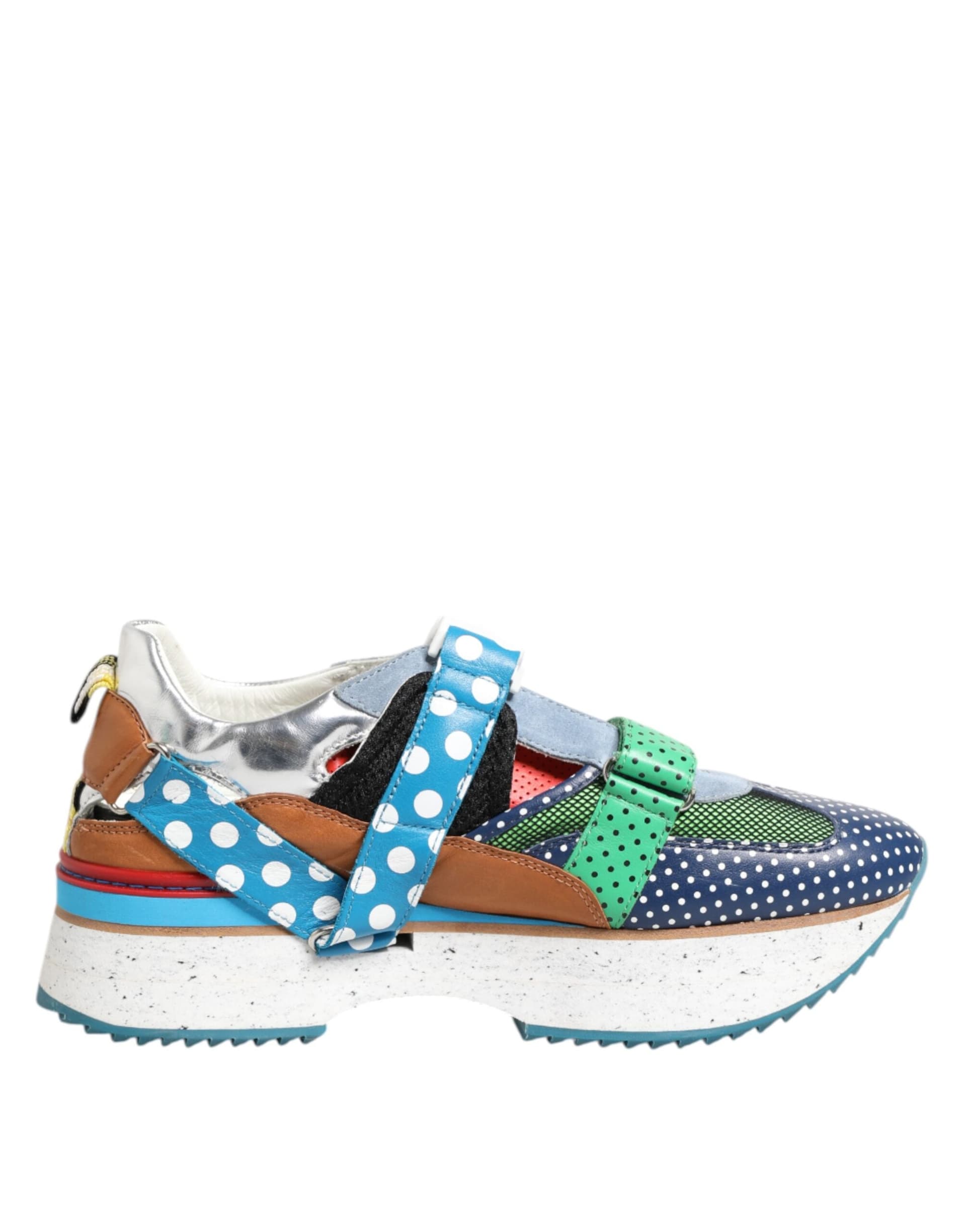 Dolce & Gabbana Multicolor Leather Low Top Sneakers Shoes - 6