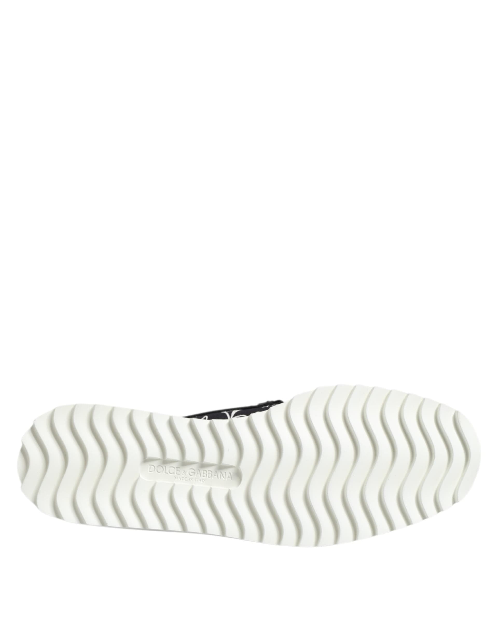 Dolce & Gabbana Black Slip On Printed Men Loafers Shoes - 8