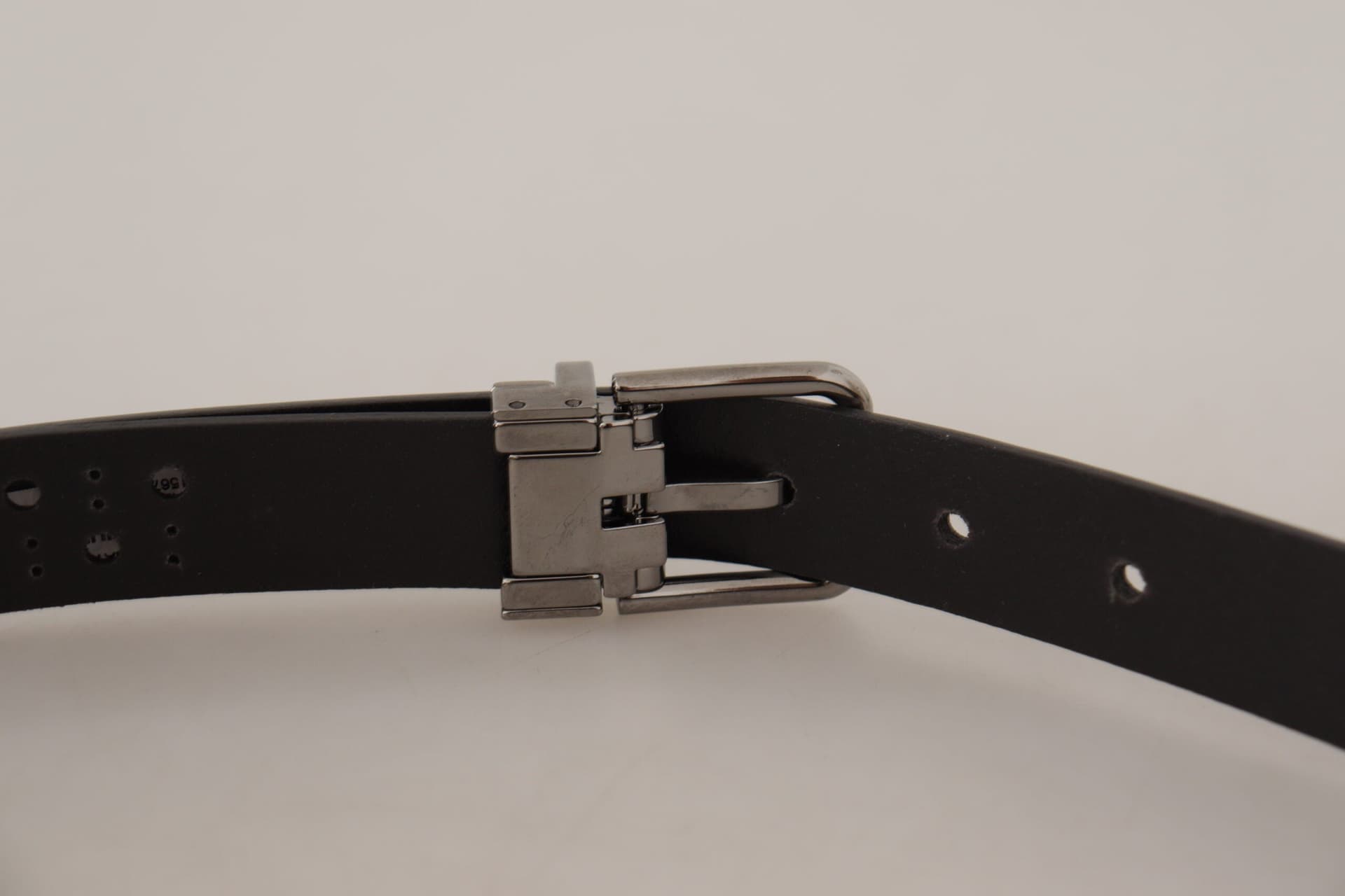Dolce & Gabbana Dark Purple Perforated Leather Metal Buckle Belt - 4