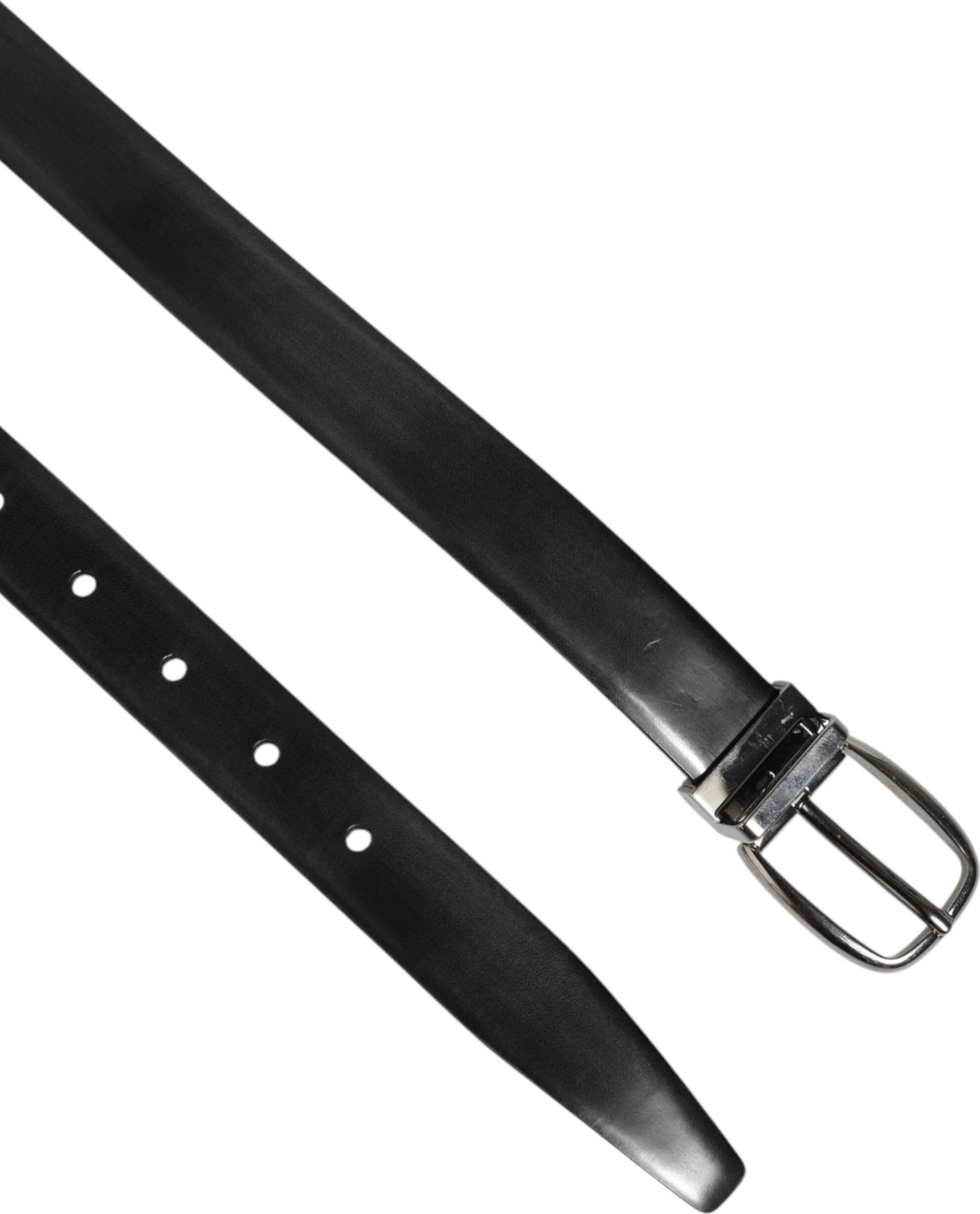 Dolce & Gabbana Black Classic Leather Silver-Tone Buckle Belt - 4