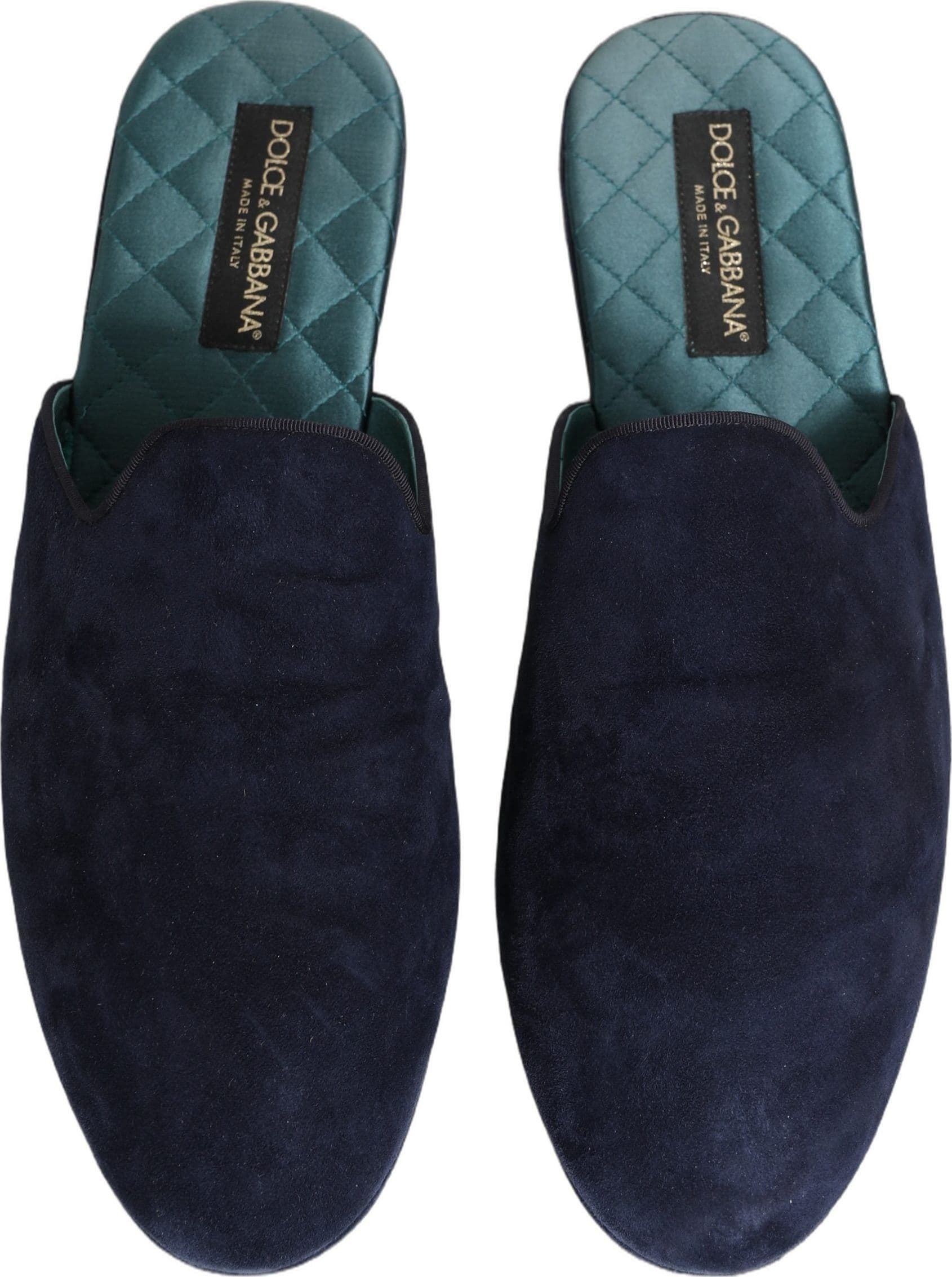 Dolce & Gabbana Blue Suede Slides Flat Slipper Men Shoes - 3
