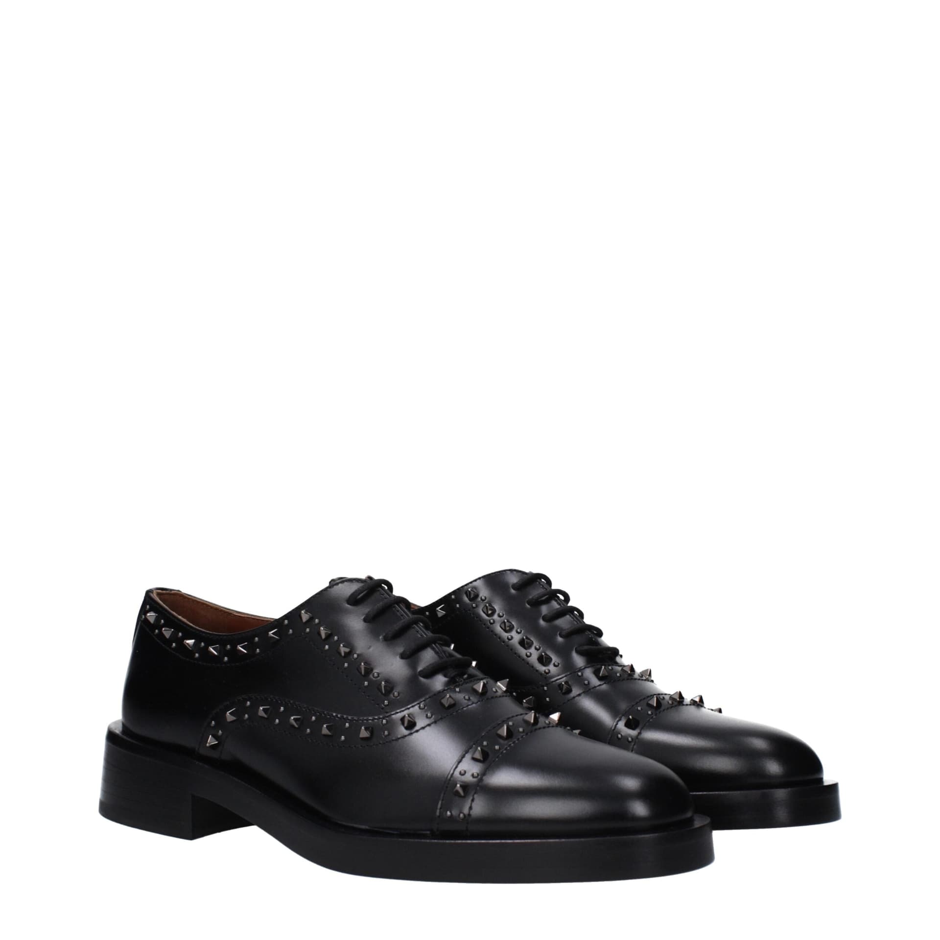 Valentino Garavani Black Leather Oxfords And Derbies - 2
