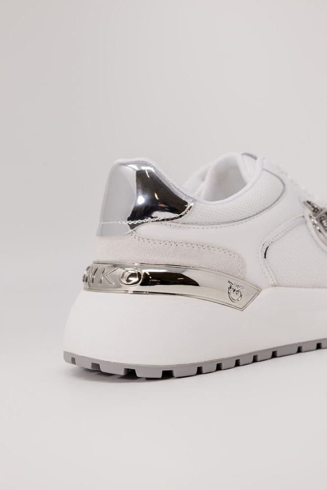 PINKO White Leather Low Top Sneakers - 5
