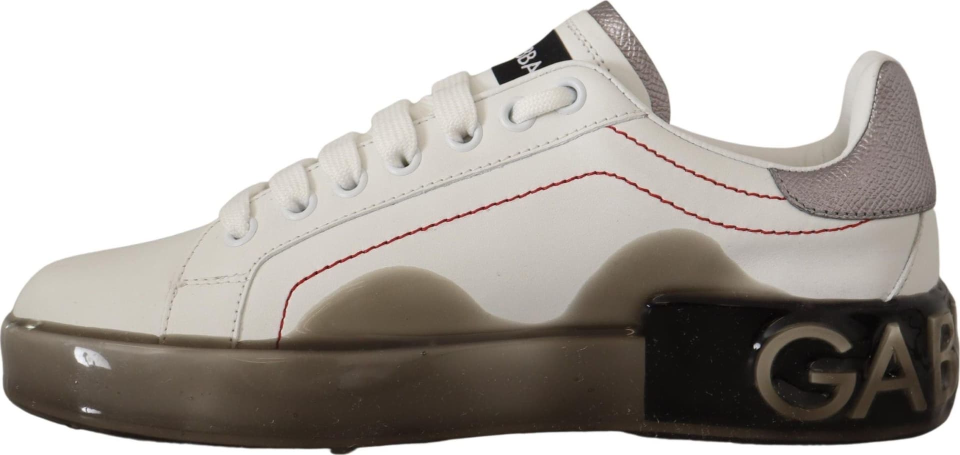 Dolce & Gabbana White Leather Shoes Womens Logo Portofino Sneakers - 3