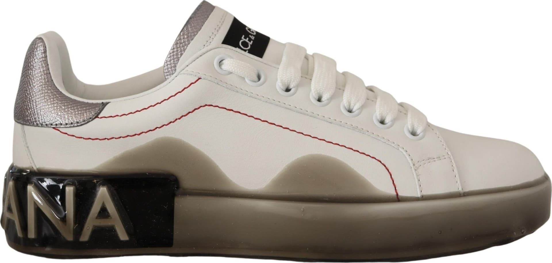 Dolce & Gabbana White Leather Shoes Womens Logo Portofino Sneakers - 4