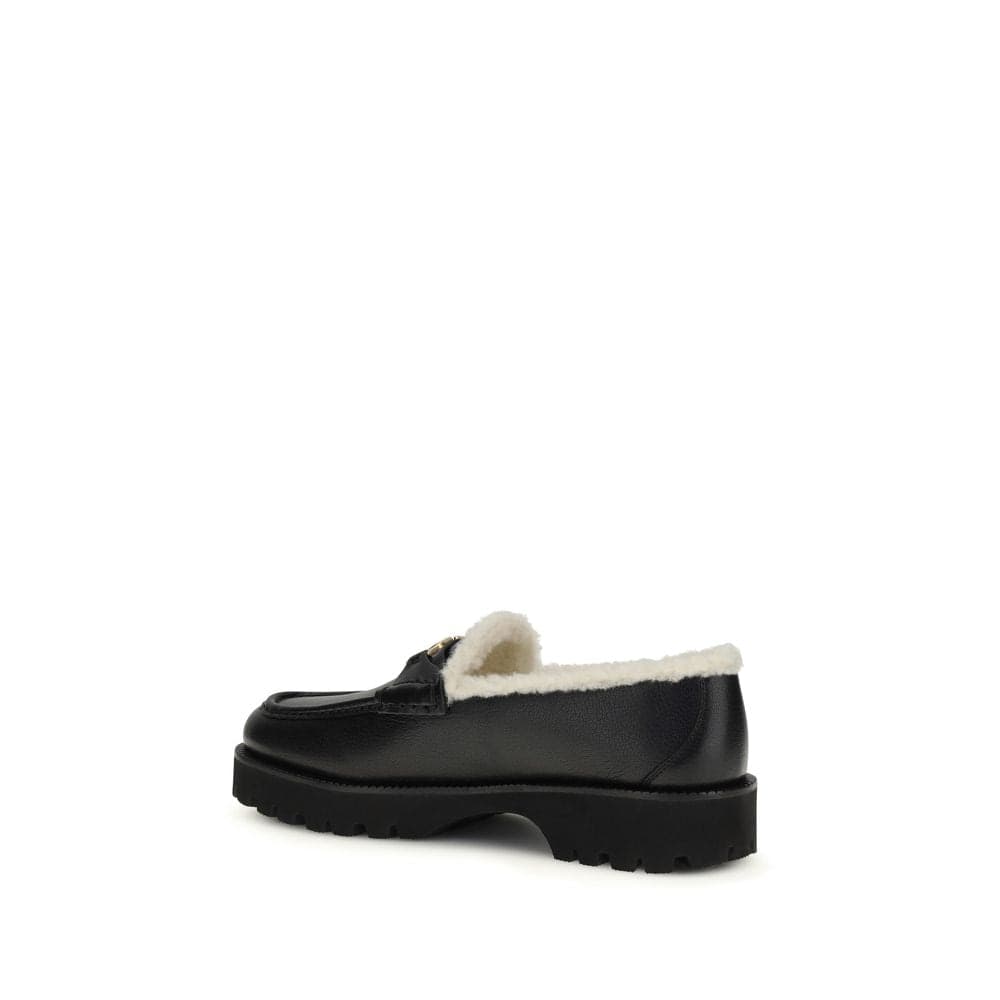 Valentino Garavani Black Calf Leather Bos Taurus Slip-On Loafers - 3