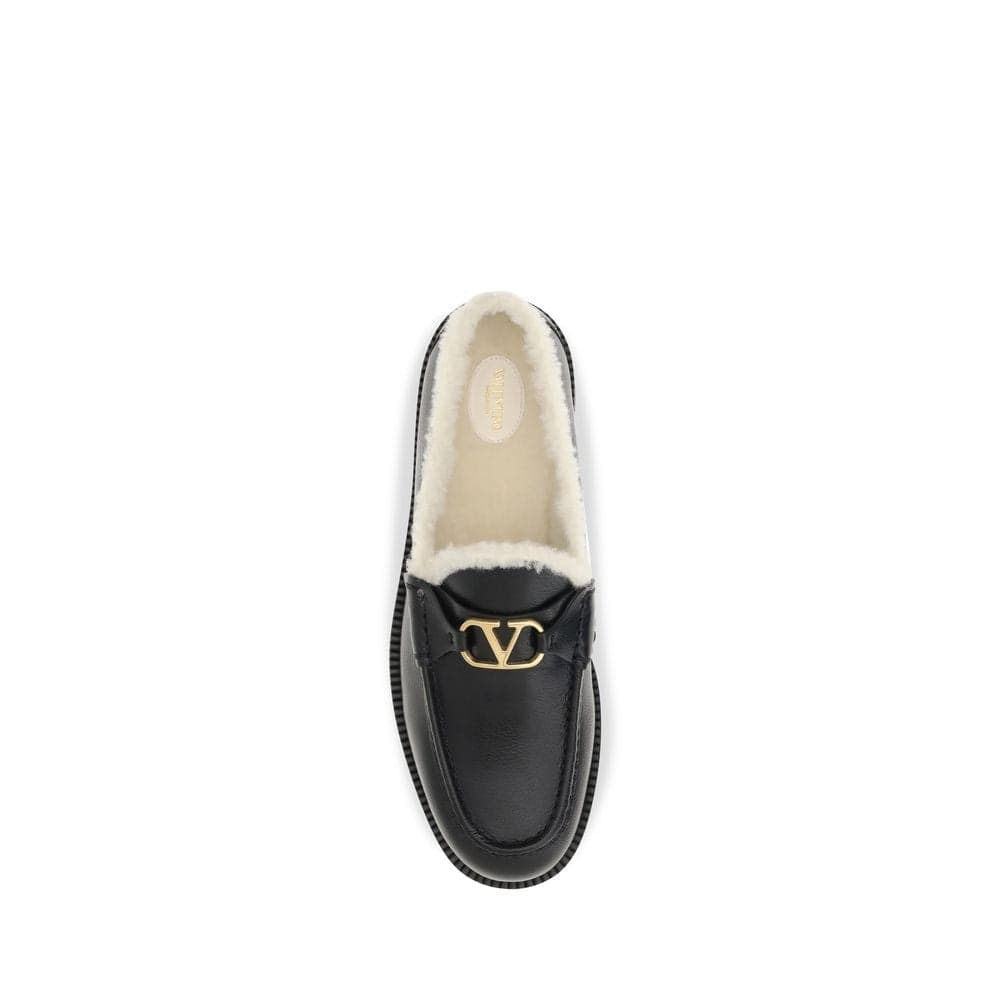 Valentino Garavani Black Calf Leather Bos Taurus Slip-On Loafers - 4